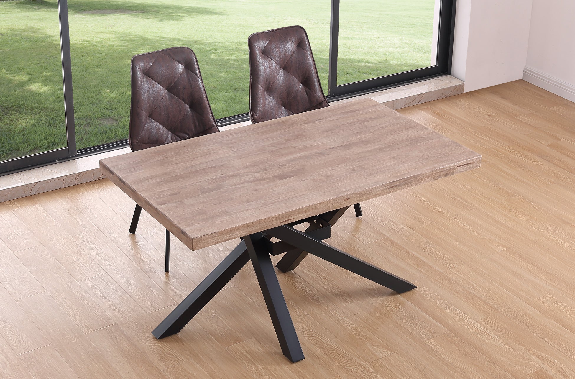 Mesa de comedor Barents roble oscuro 140x80x76cm