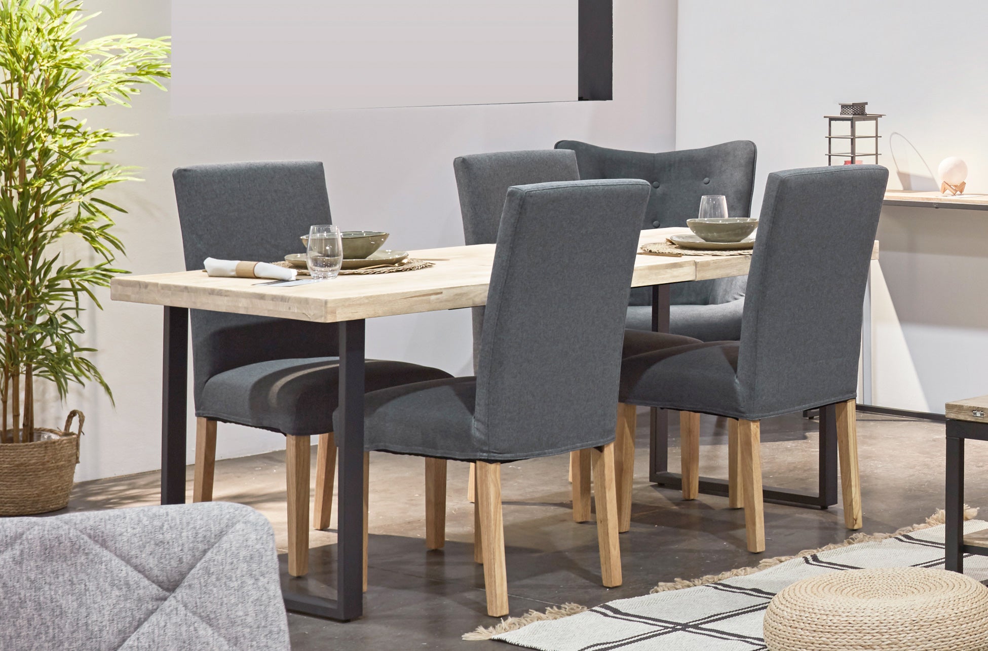 Mesa de comedor extensible Kat roble claro 140(180)x80x76cm