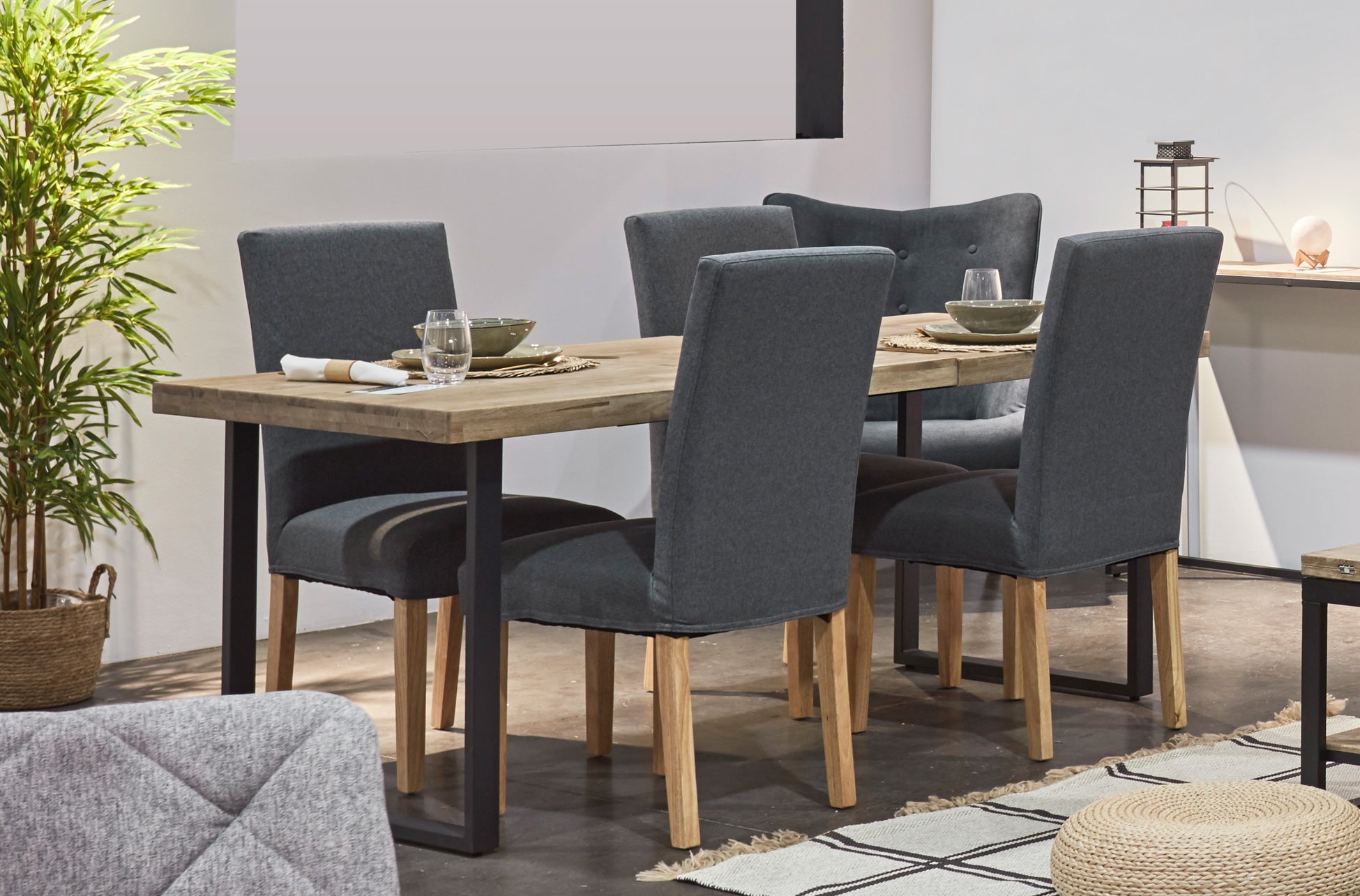 Mesa de comedor extensible Kat roble oscuro 140(180)x80x76cm