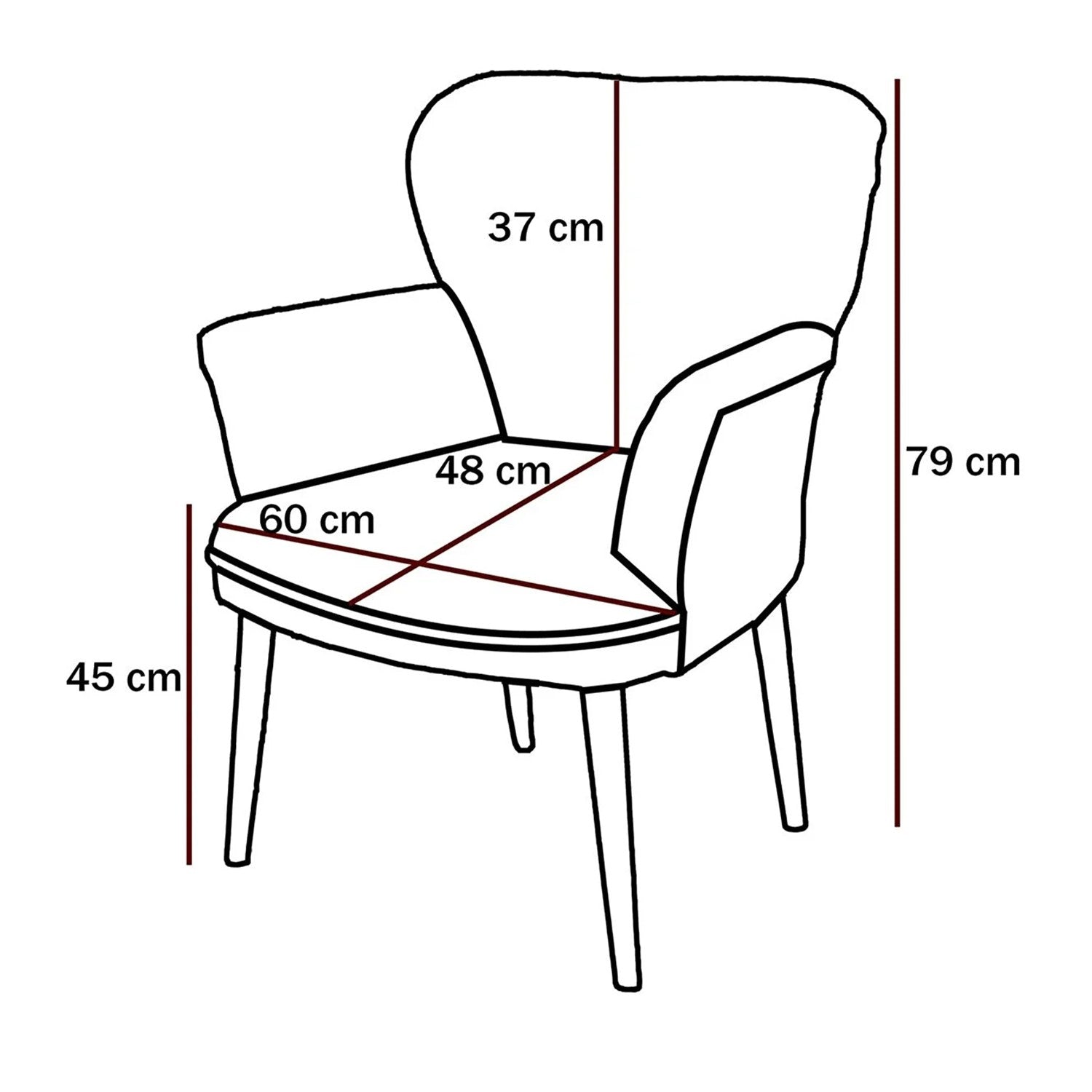 Sillón Piceno Mostaza 68x52x79cm