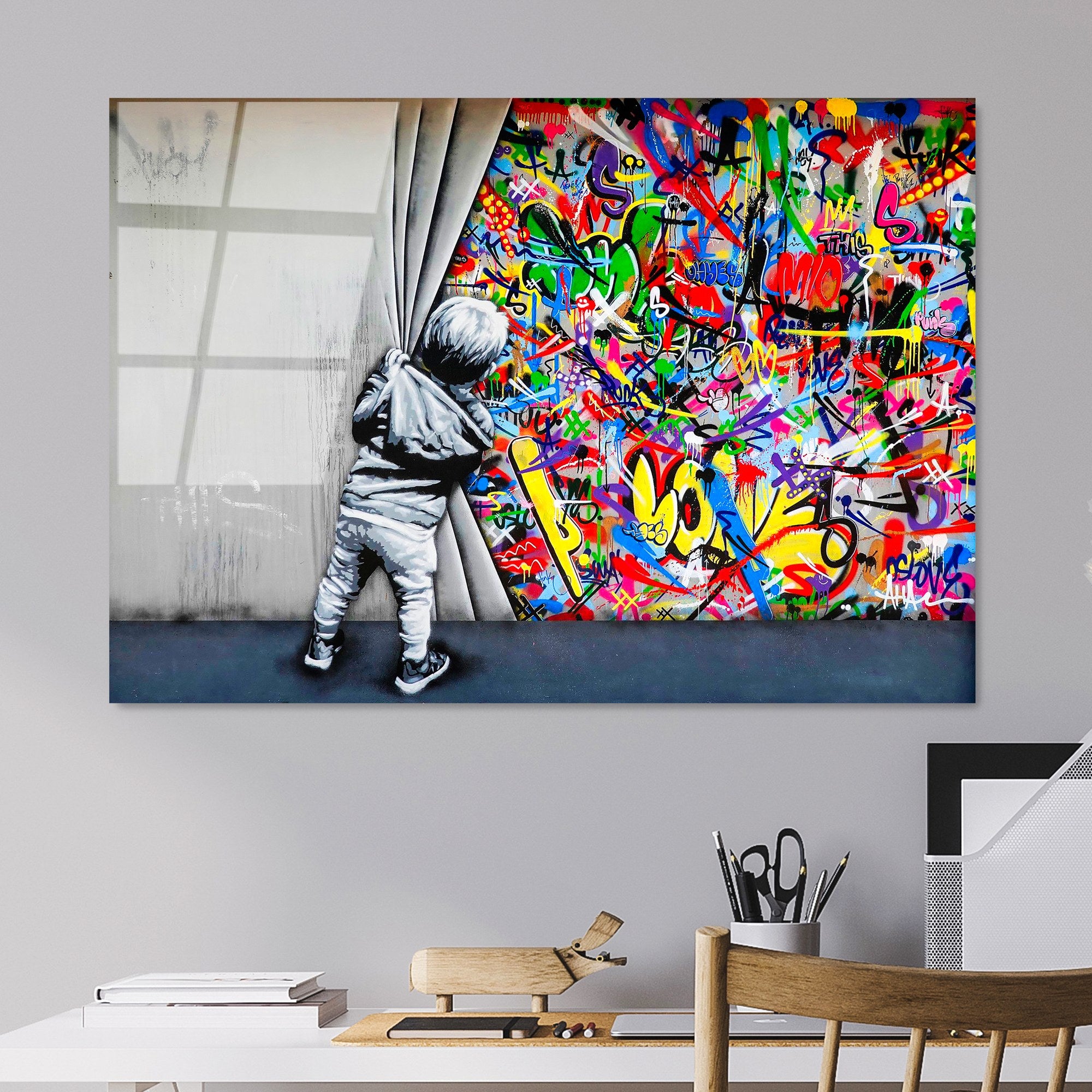 Cuadro cristal templado Street Art 100x70cm