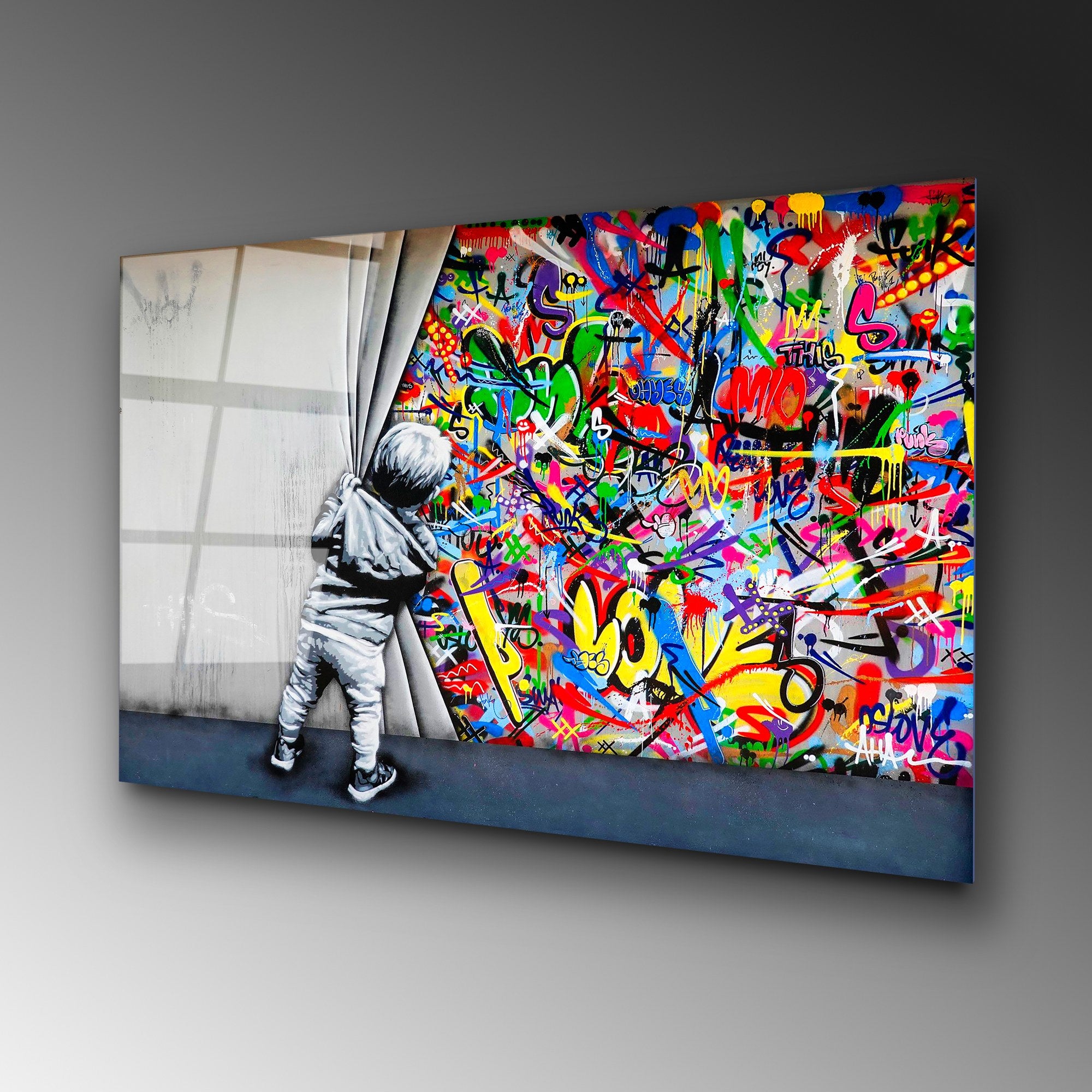 Cuadro cristal templado Street Art 100x70cm