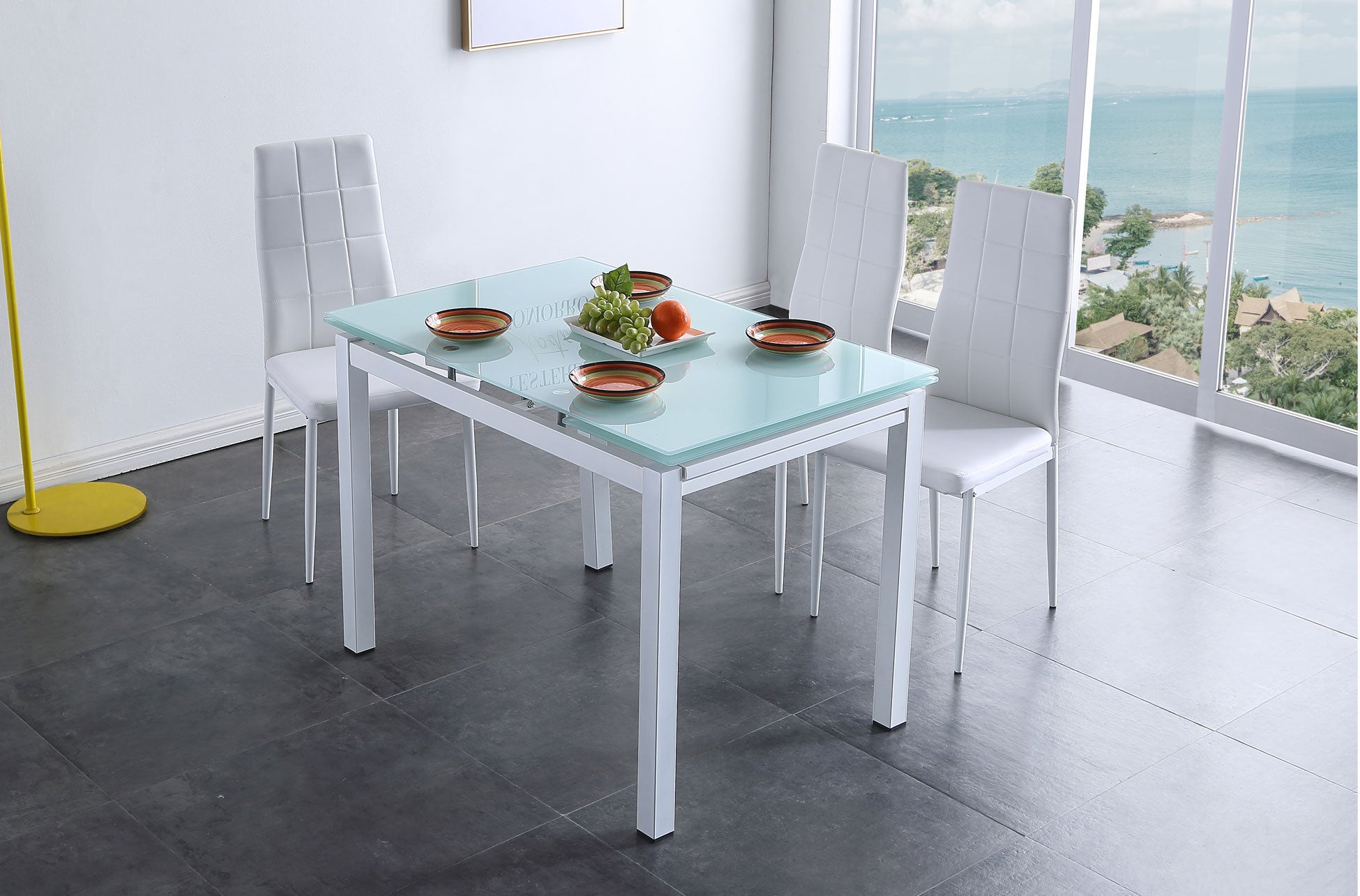 Mesa de comedor extensible Ives blanca 110(170)x70x75cm