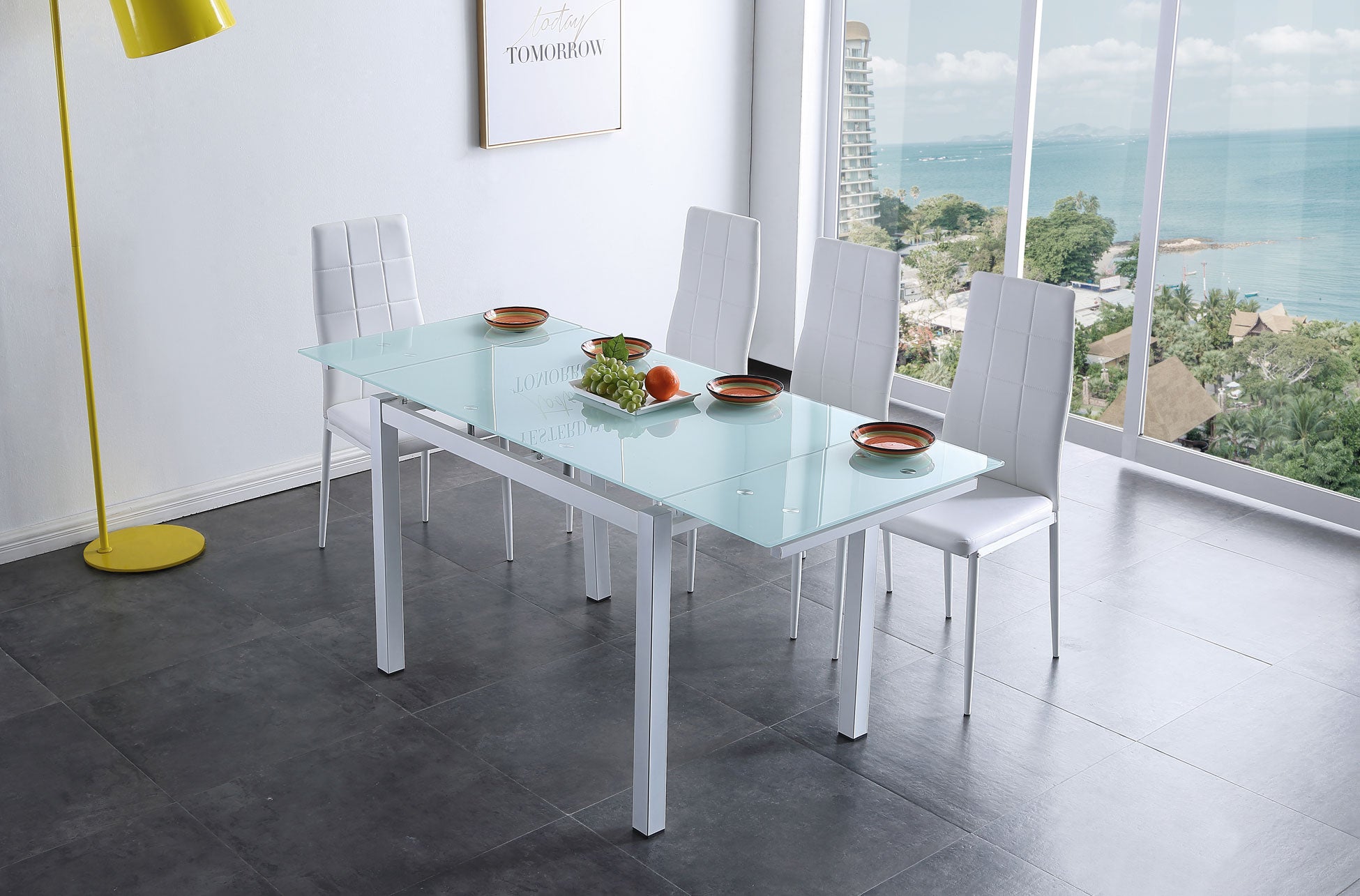 Mesa de comedor extensible Ives blanca 110(170)x70x75cm