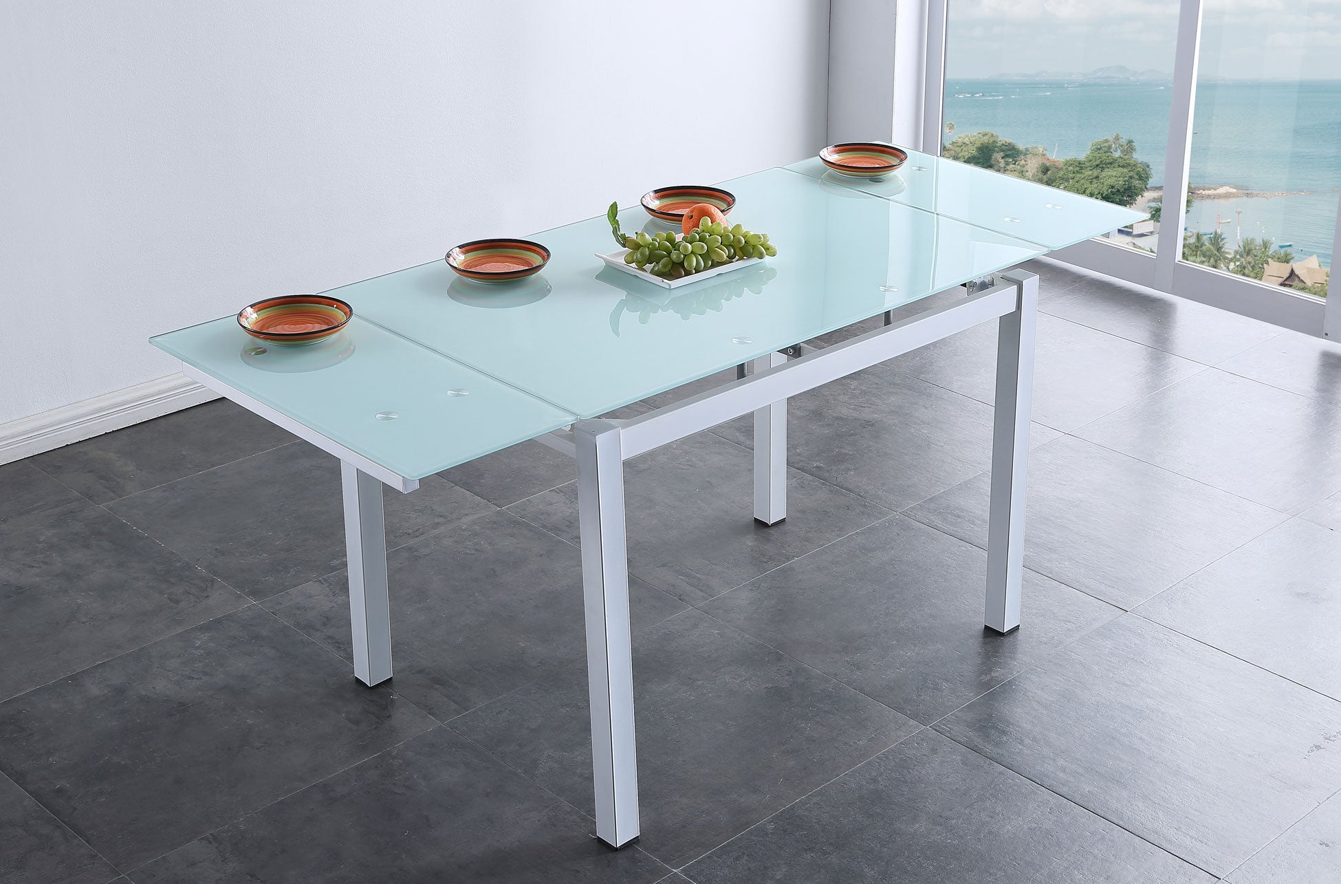 Mesa de comedor extensible Ives blanca 110(170)x70x75cm