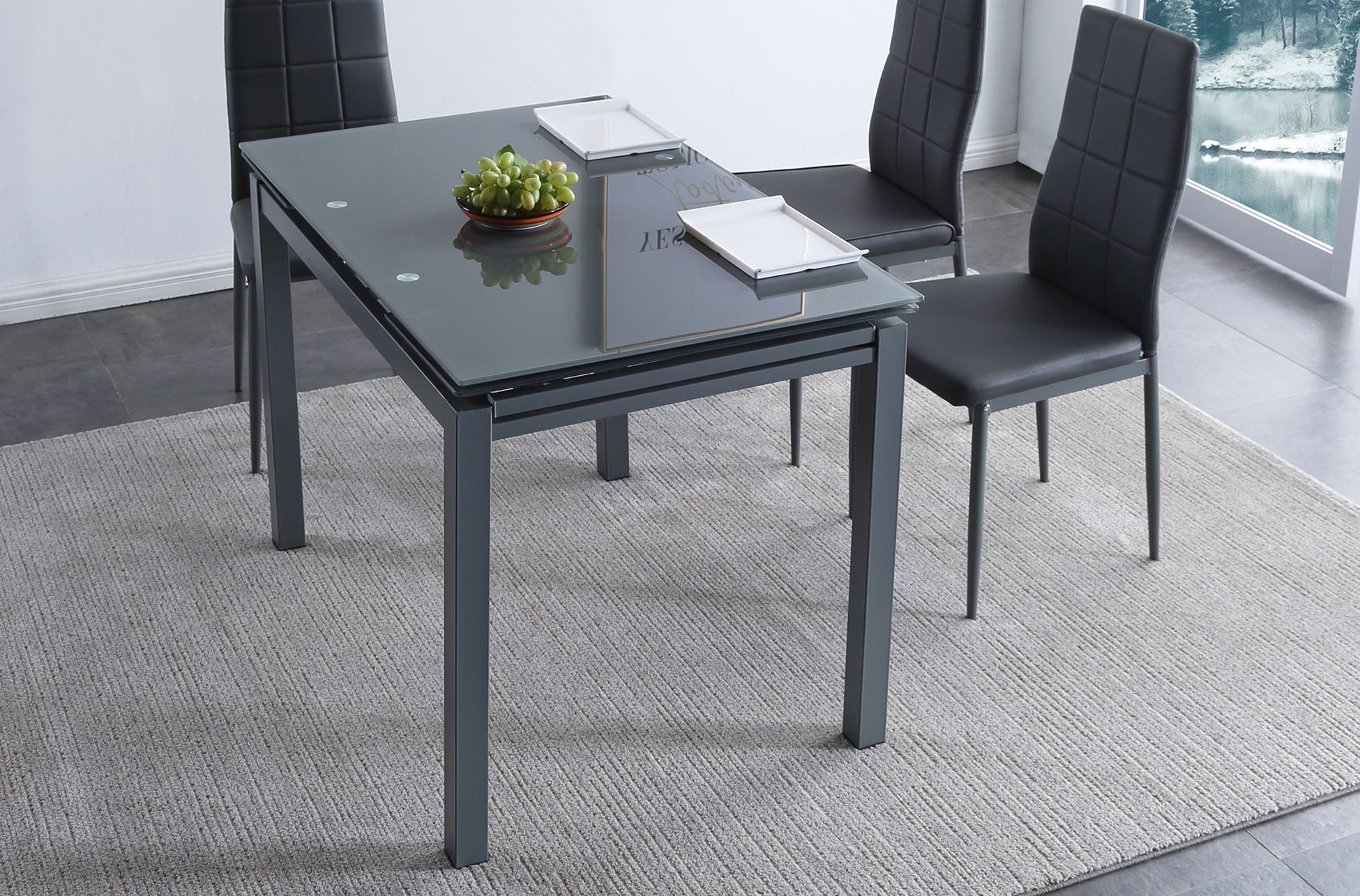 Mesa de comedor extensible Ives gris 110(170)x70x75cm