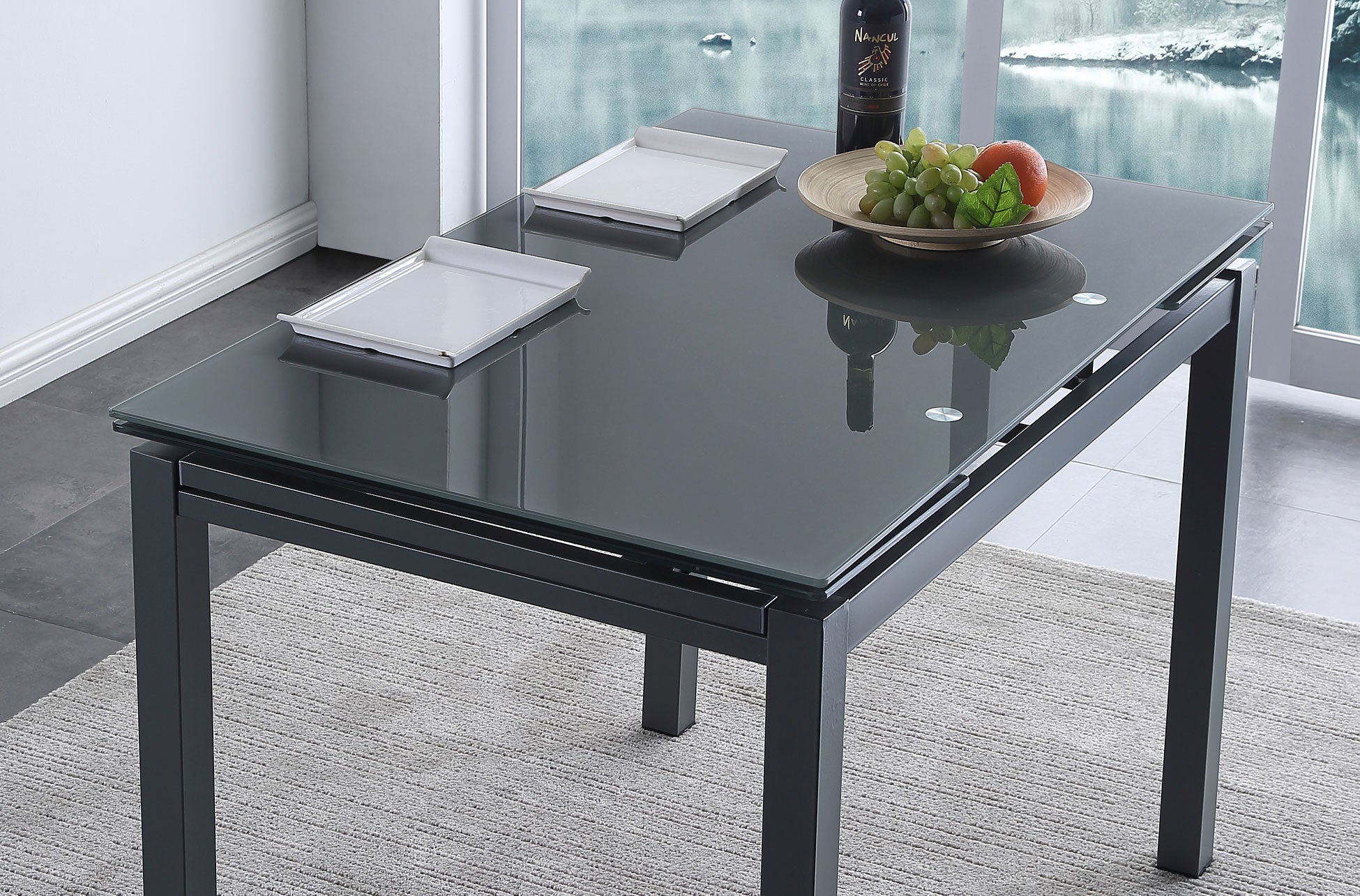 Mesa de comedor extensible Ives gris 110(170)x70x75cm