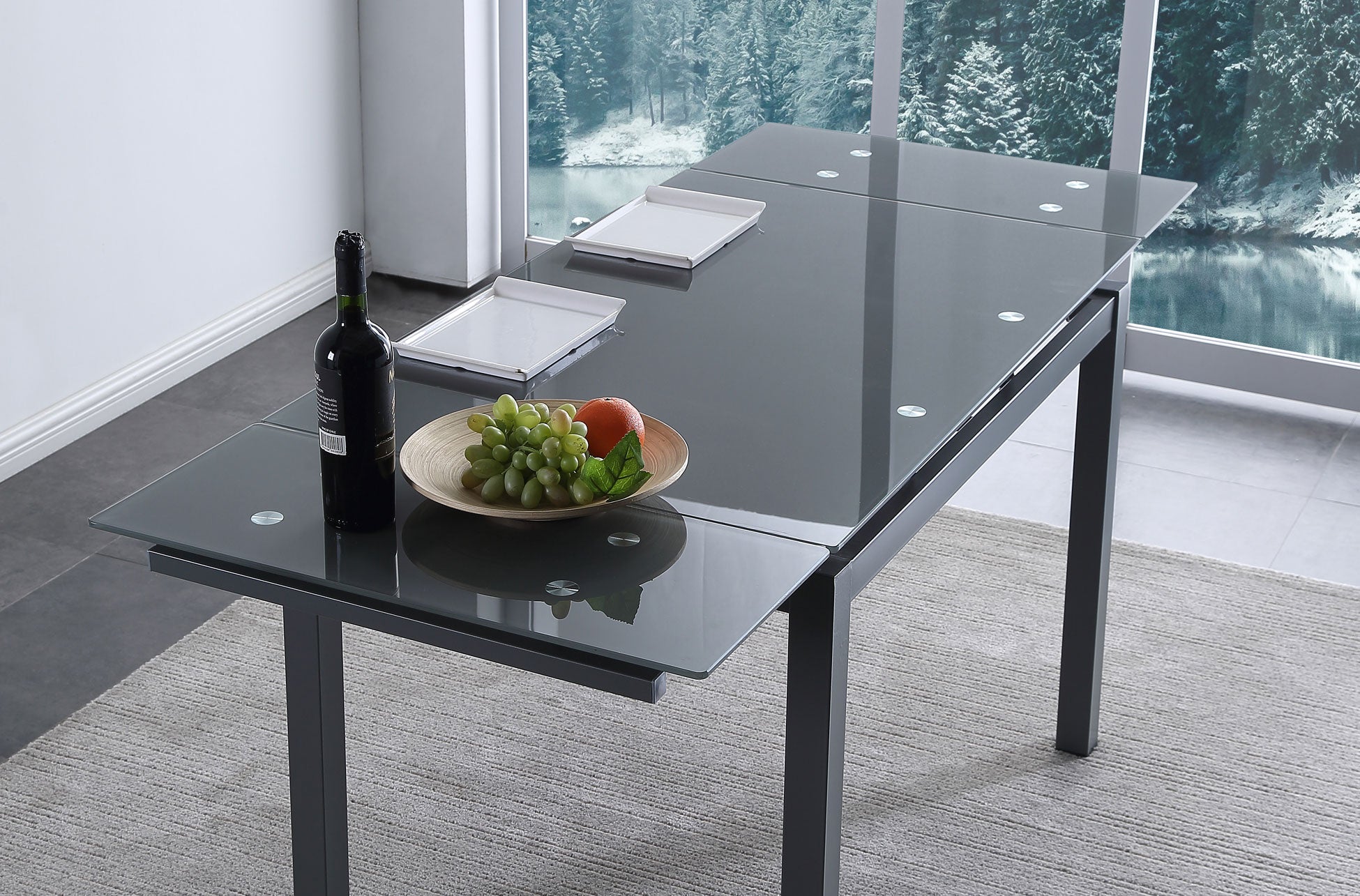 Mesa de comedor extensible Ives gris 110(170)x70x75cm