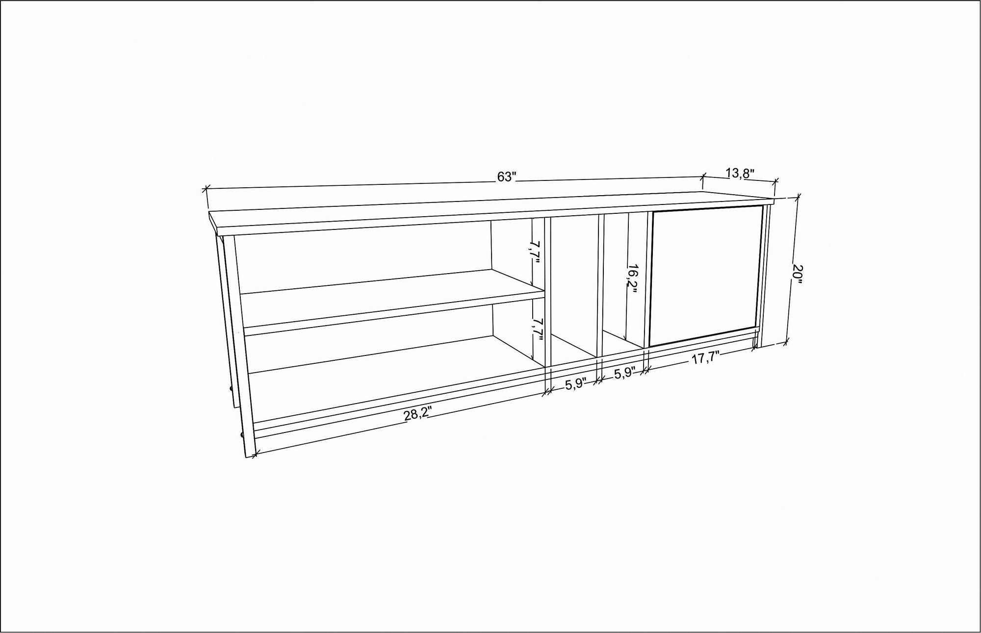 Mueble TV Curio 140x35x51cm