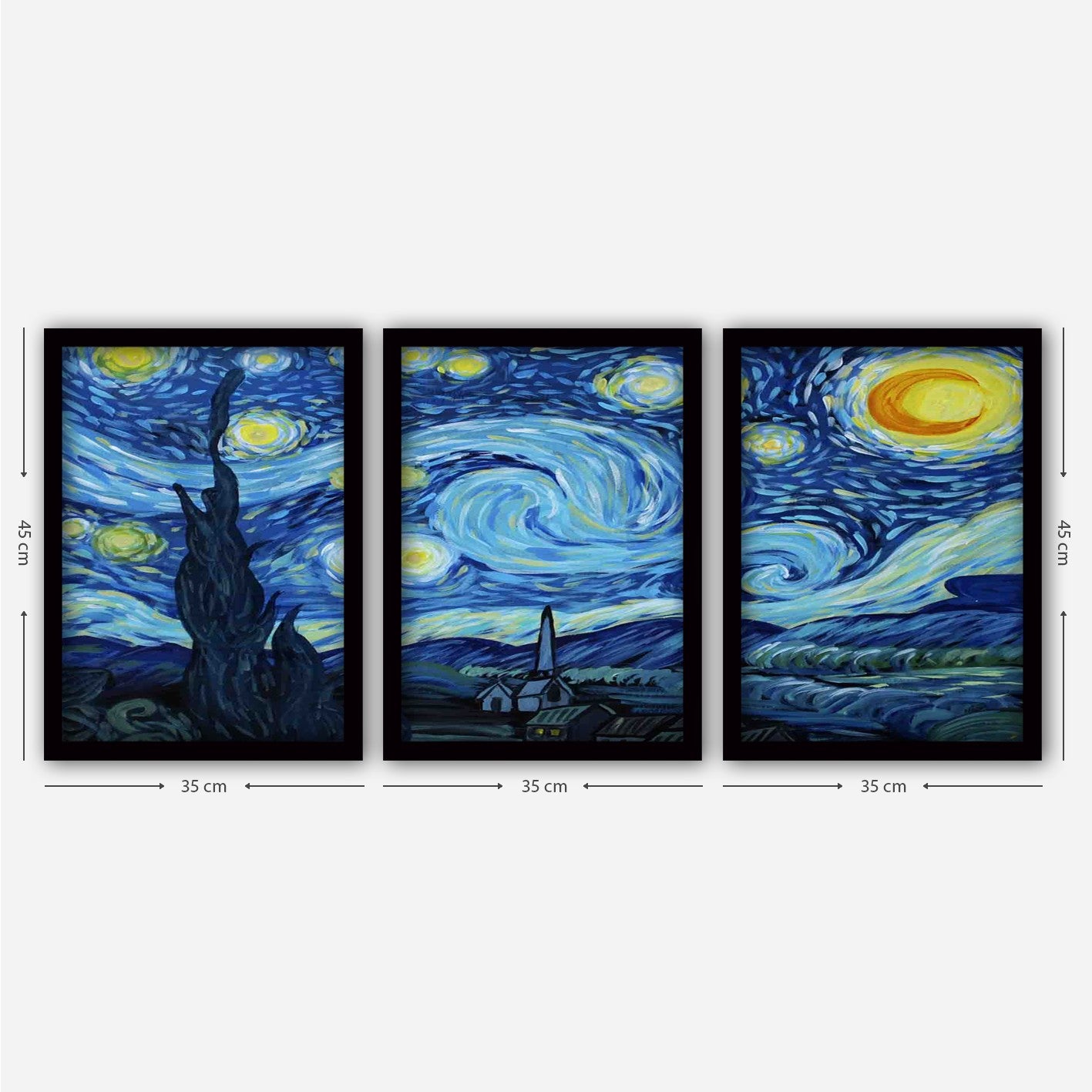 Set de cuadros Night 35x45cm