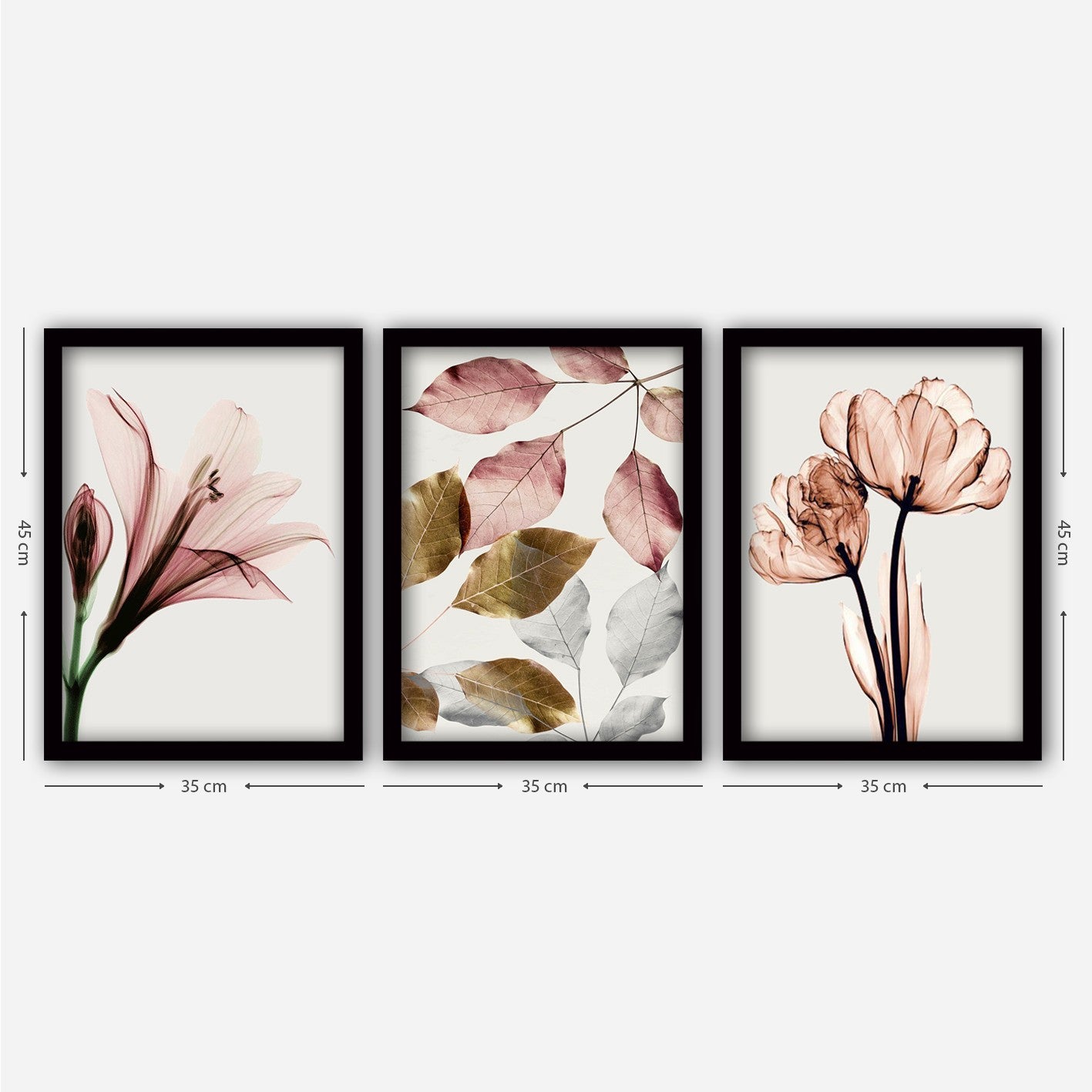 Set de cuadros Pink Flower 35x45cm