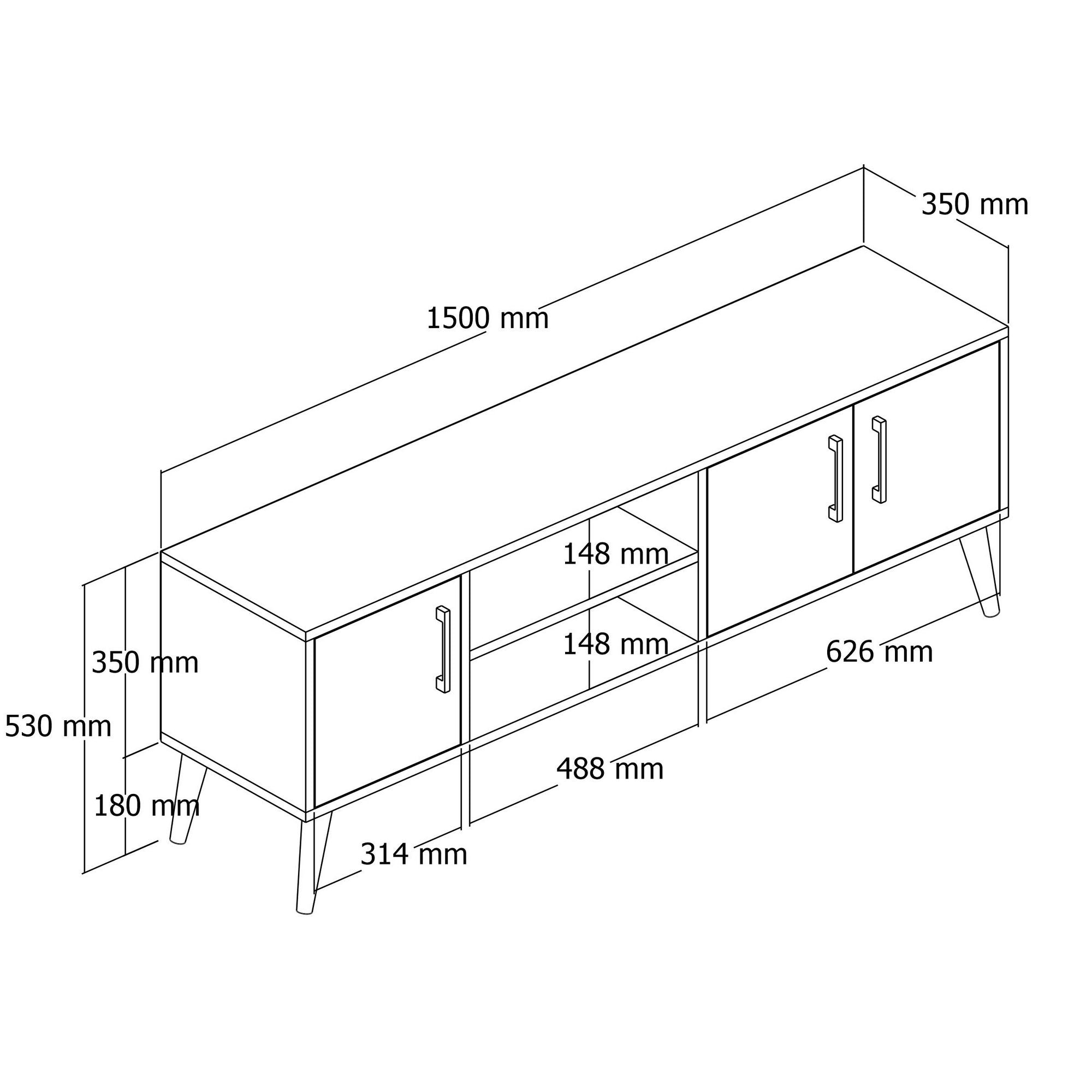 Mueble TV Inaya Blanco 150x35x53cm