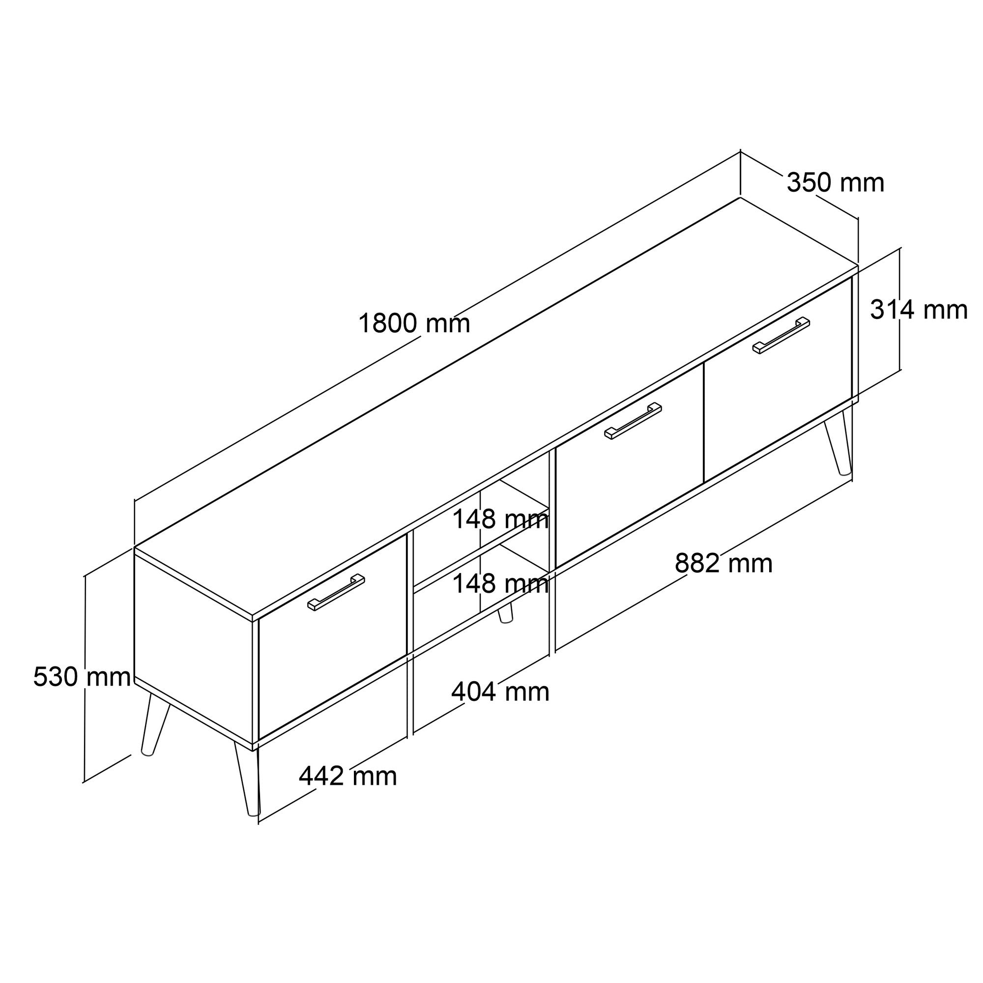 Mueble TV Twatt 180x35x53cm