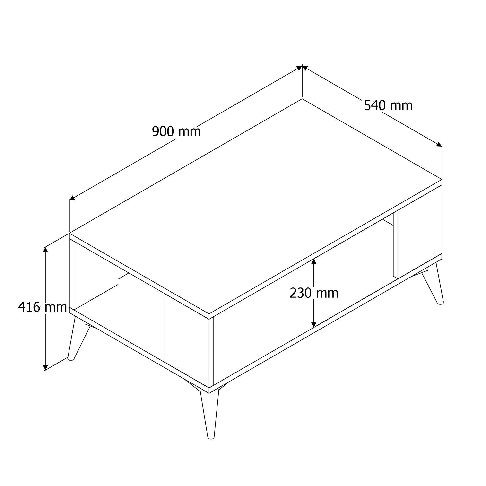 Mesa de centro Taub 90x42x54cm