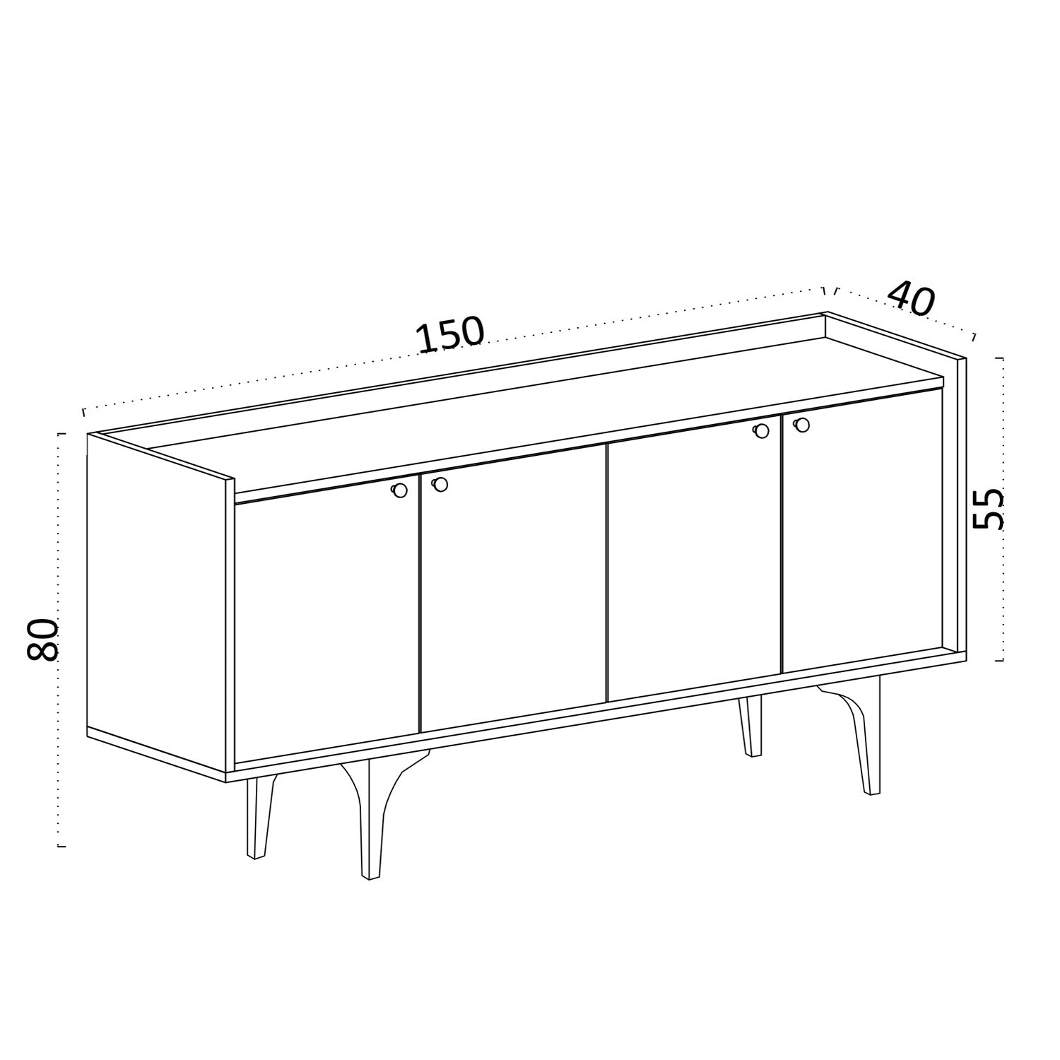 Aparador Vesoul 150x40x80cm