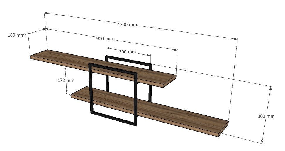 Estante de pared Livadi 120x18x30cm