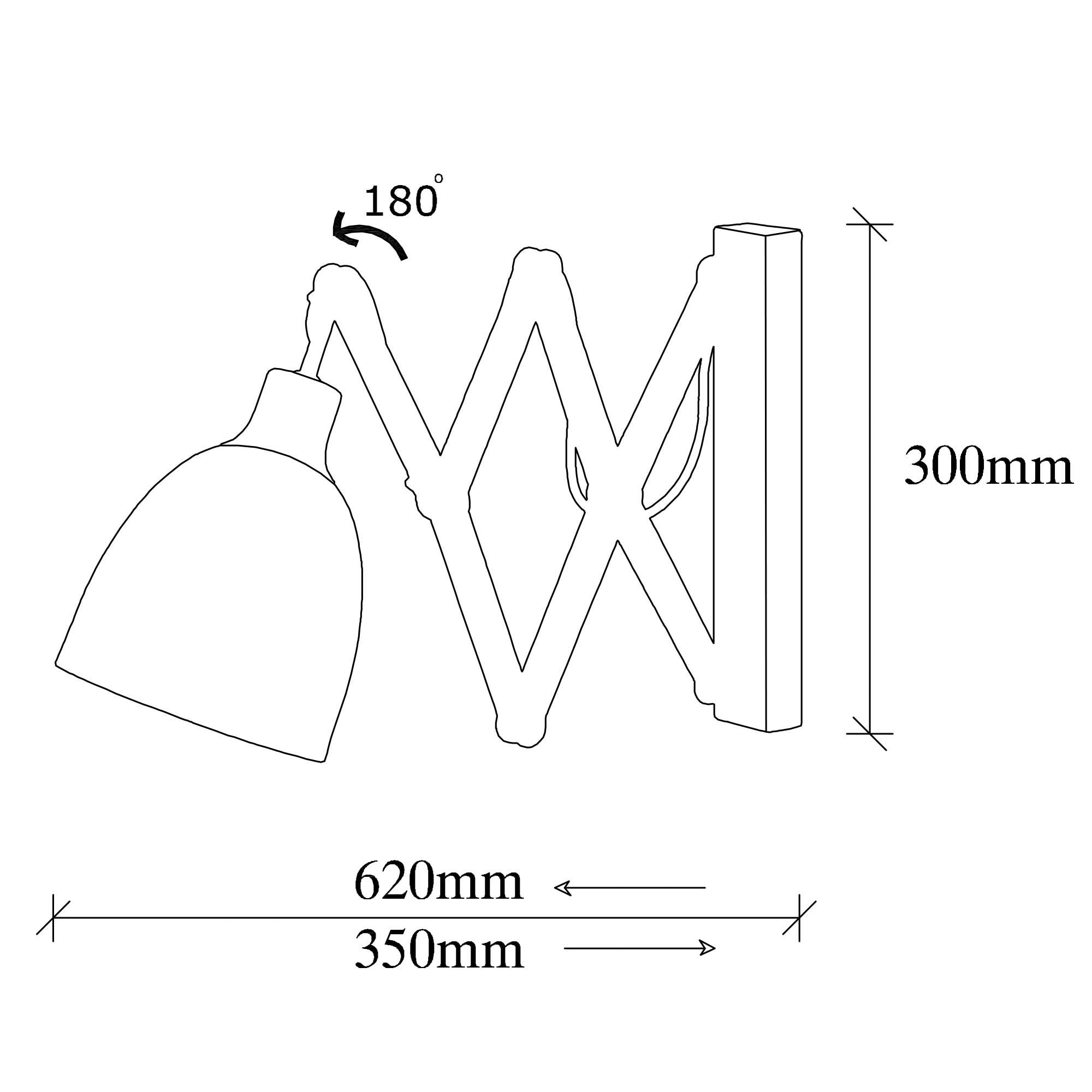 Aplique de pared Carl 15x35(62)x30cm