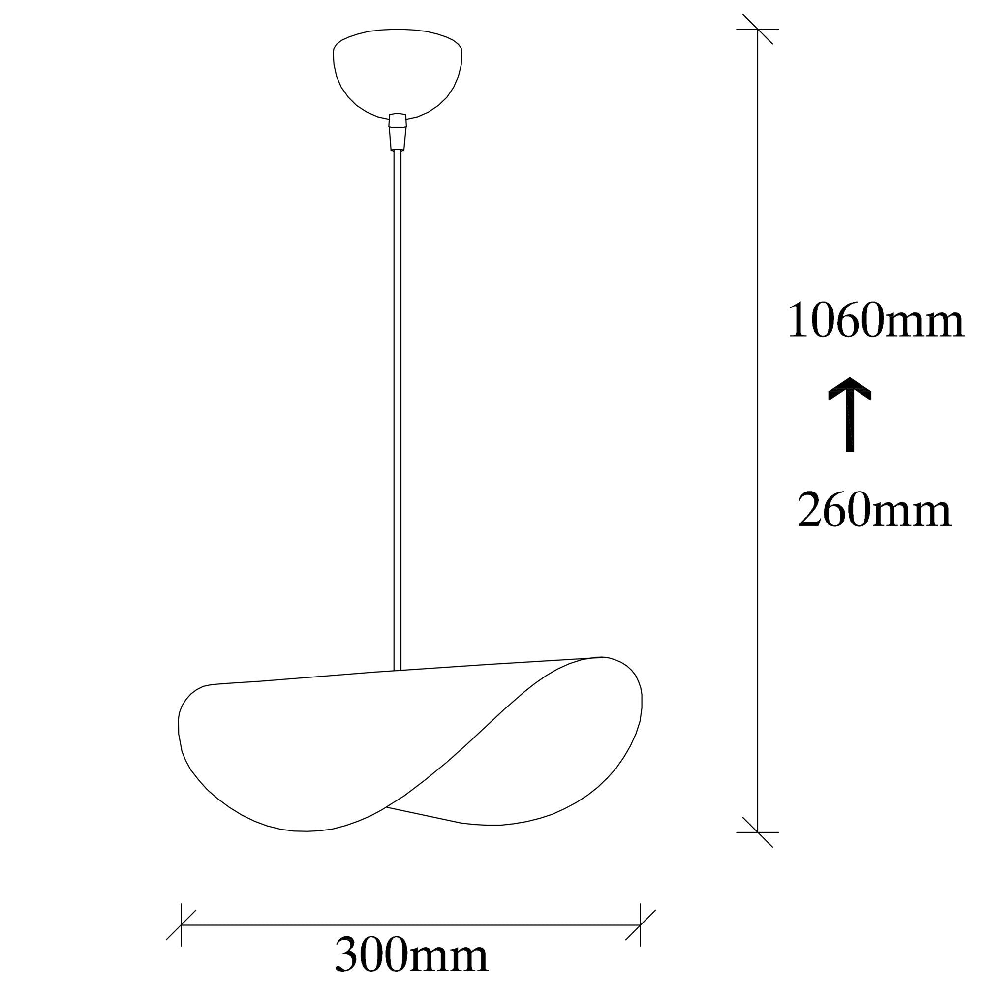 Lámpara de techo Verdon crudo 30x17x26(106)cm