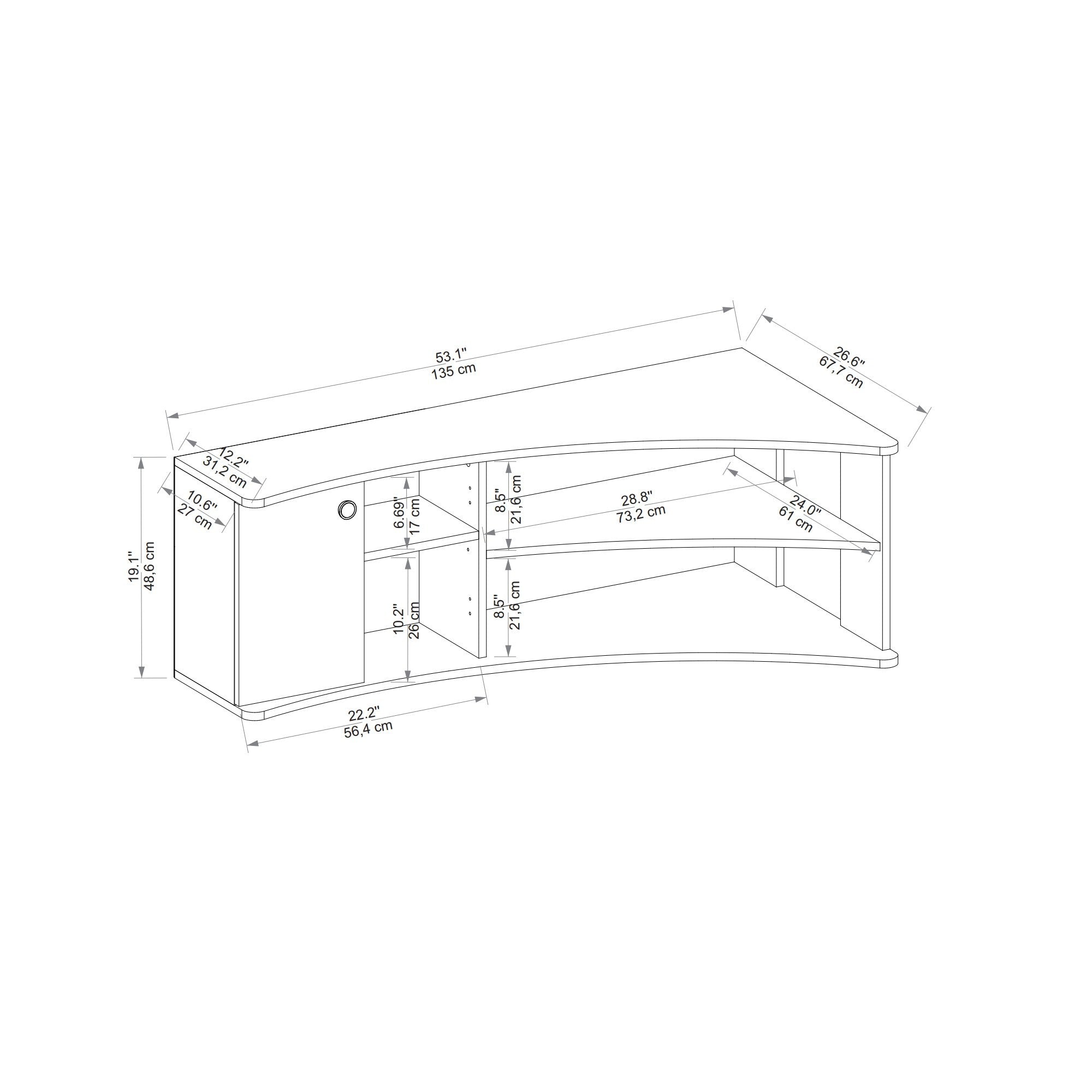 Mueble TV Aisne 135x68x49cm