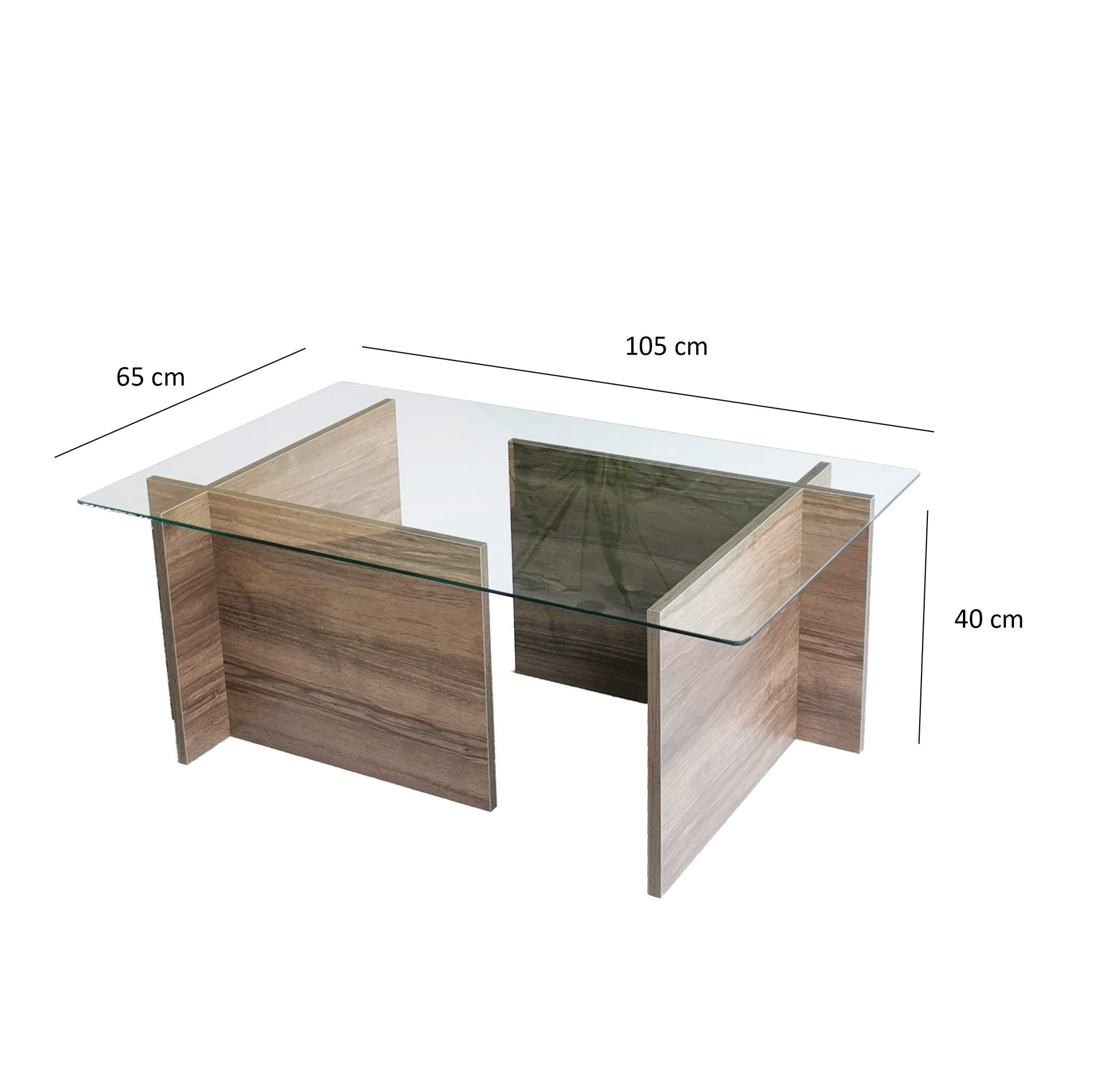 Mesa de centro Trinsky Nogal 105x65x40cm