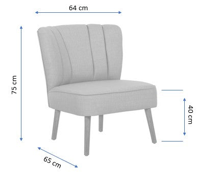 Sillón Denver azul 64x65x75cm