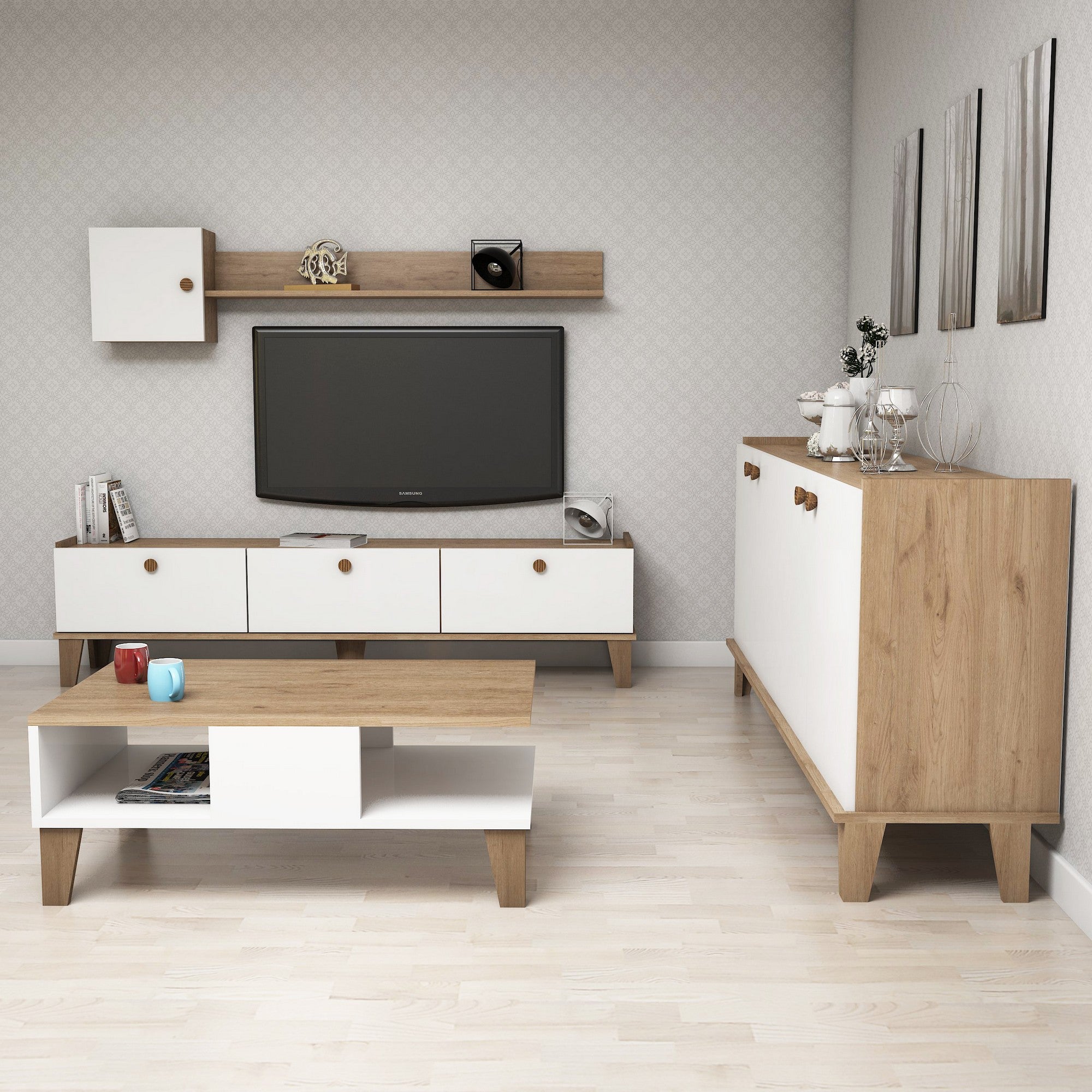 Pack muebles salón Novi blanco