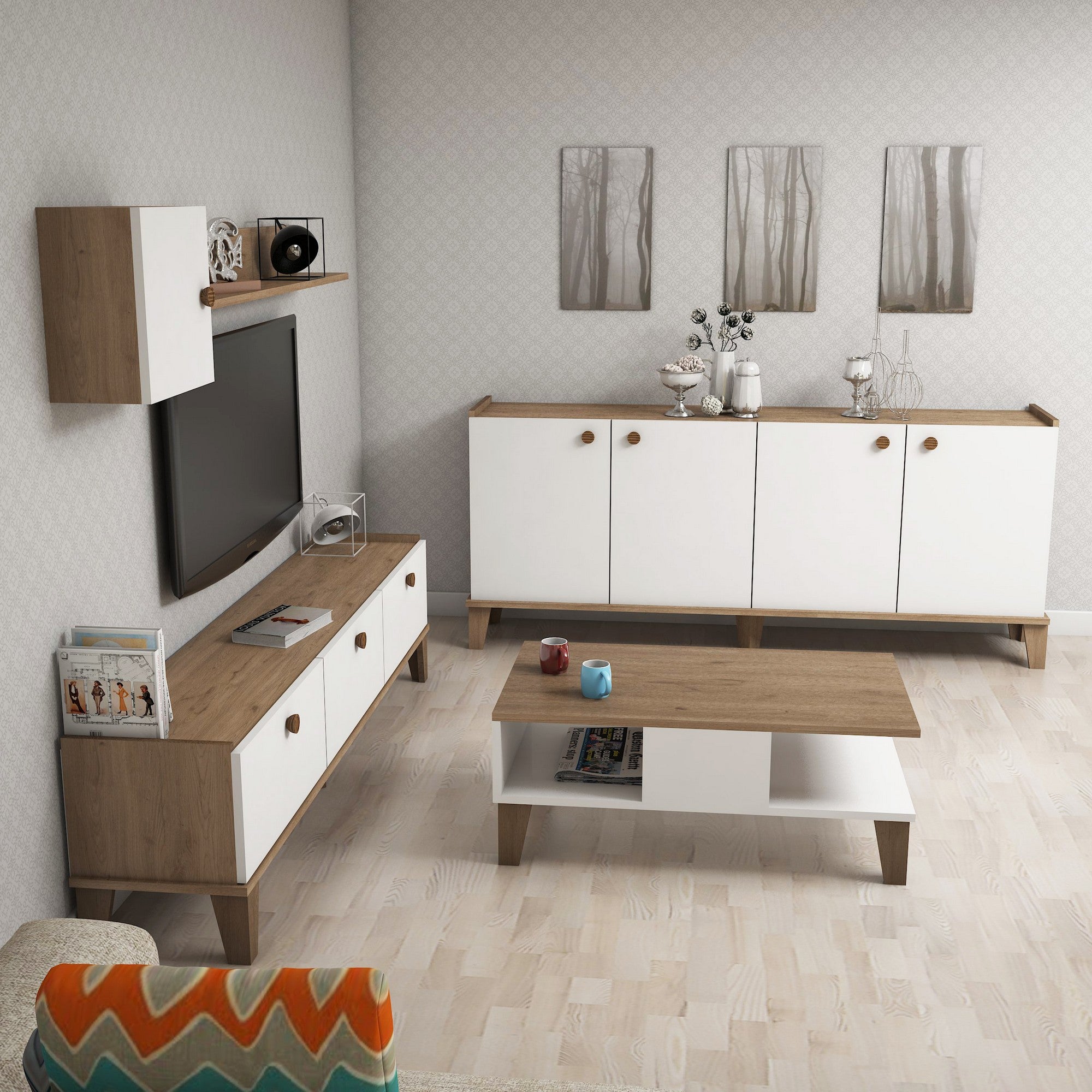 Pack muebles salón Novi blanco