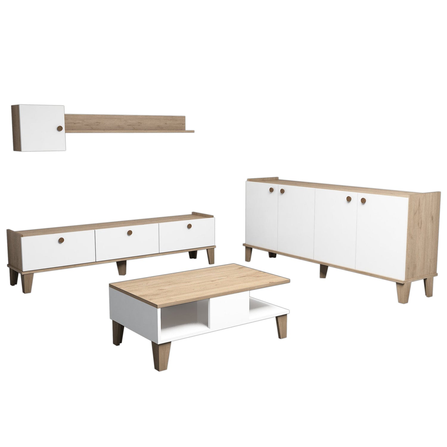 Pack muebles salón Novi blanco