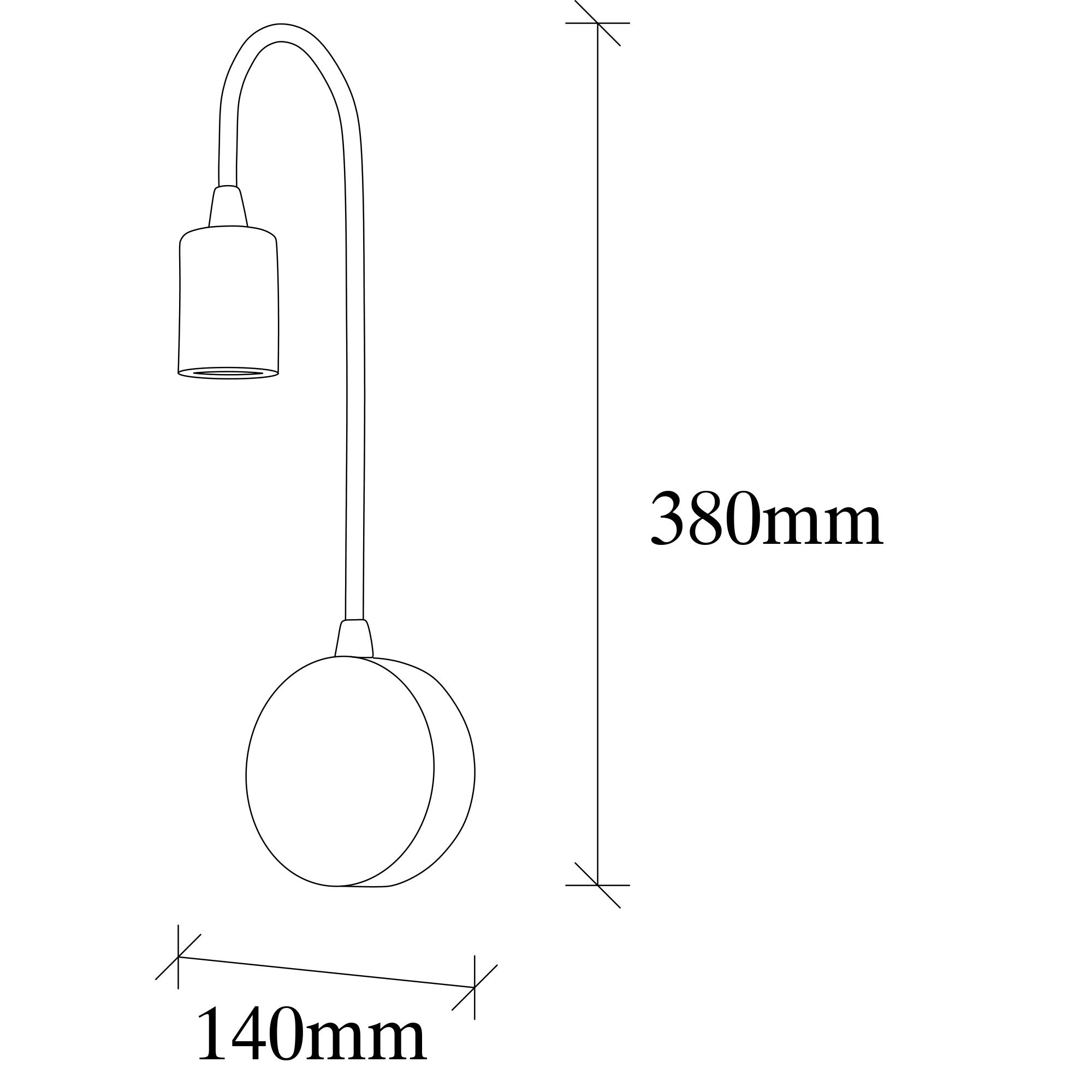 Aplique de pared Naousa 10x14x38cm