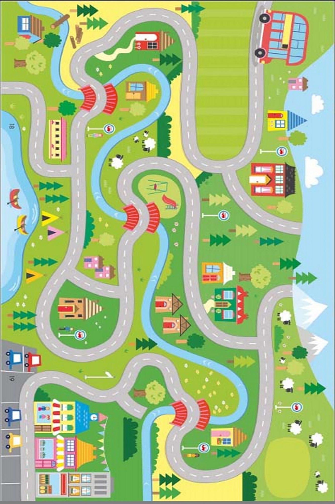 Alfombra infantil Roads 100x150cm