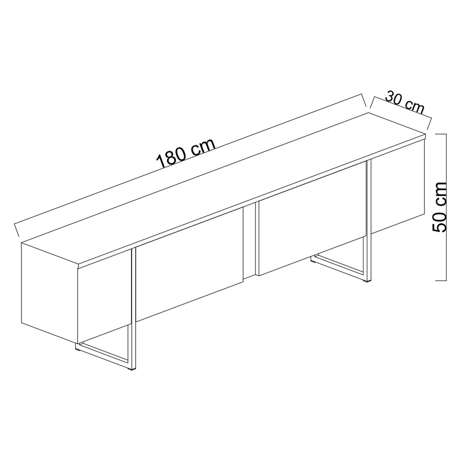 Mueble TV Livi antracita 180x30x50cm