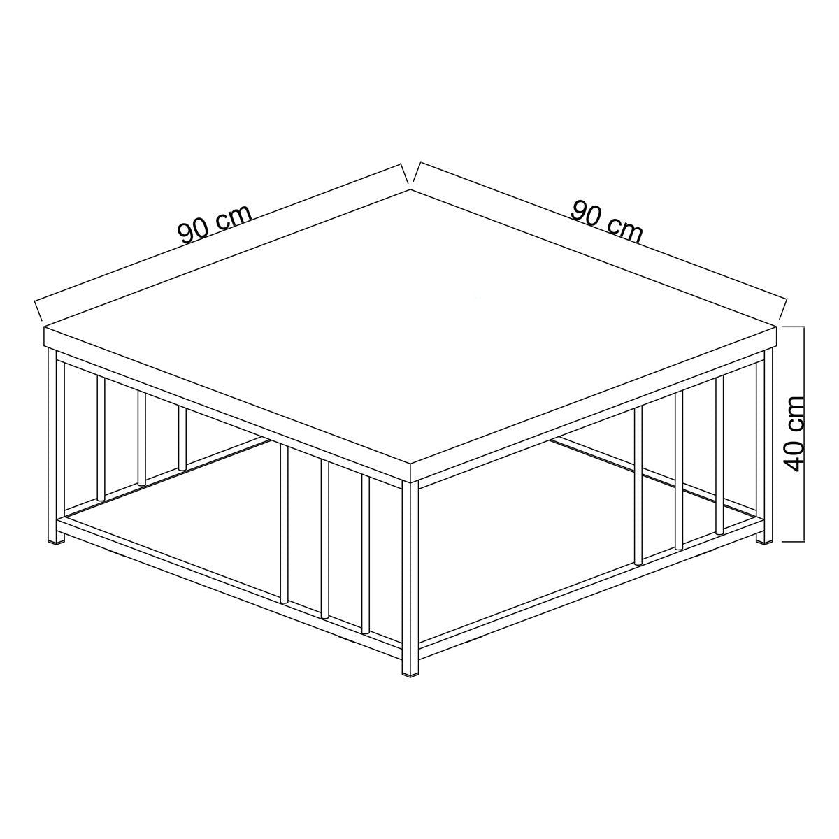 Mesa de centro Belluno 90x90x40cm