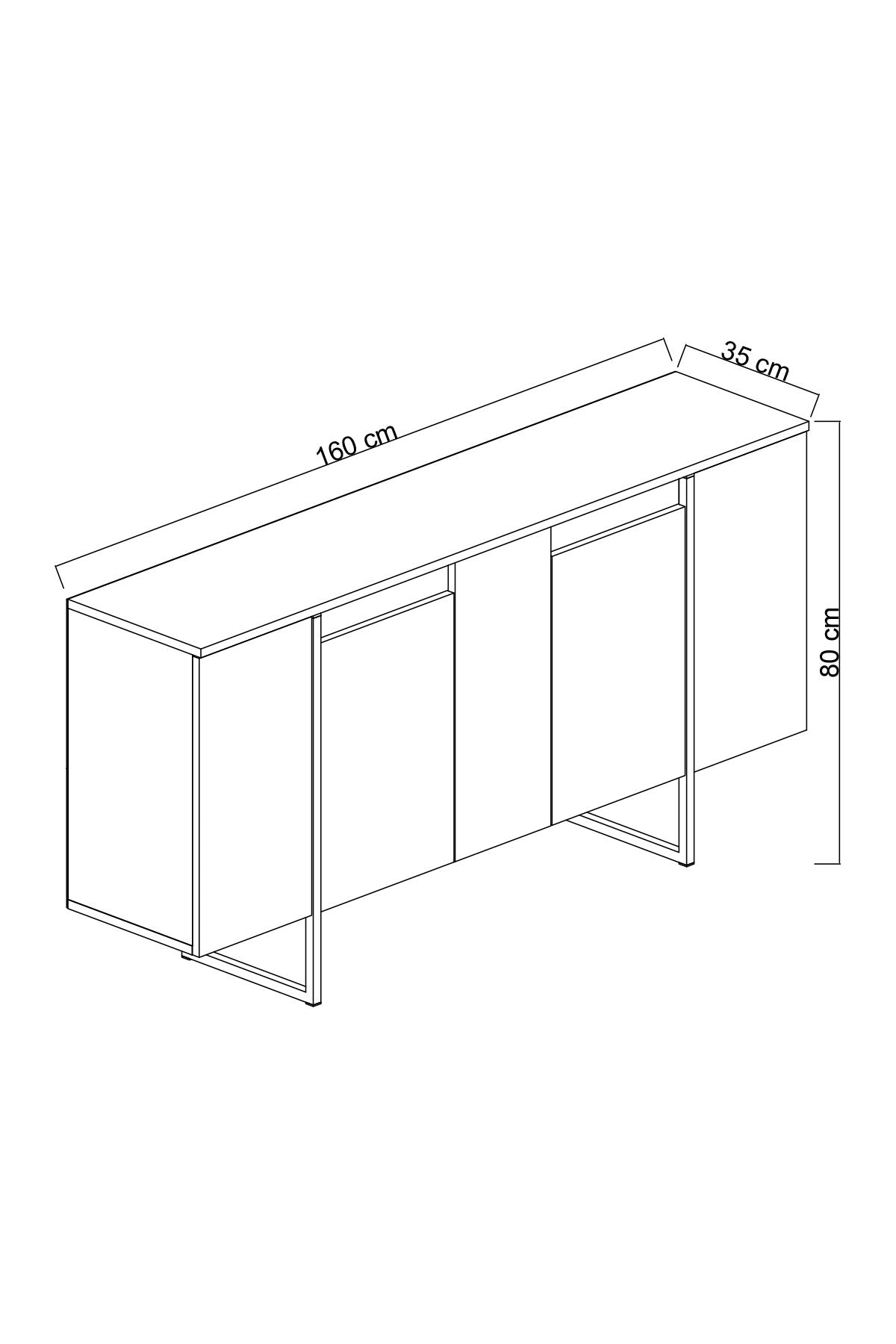 Aparador Campi blanco 160x35x80cm