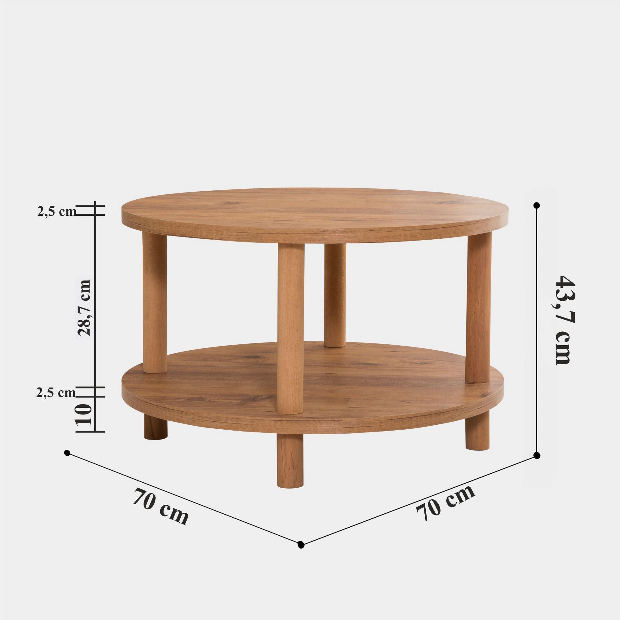 Mesa de centro Belin 70x70x44cm