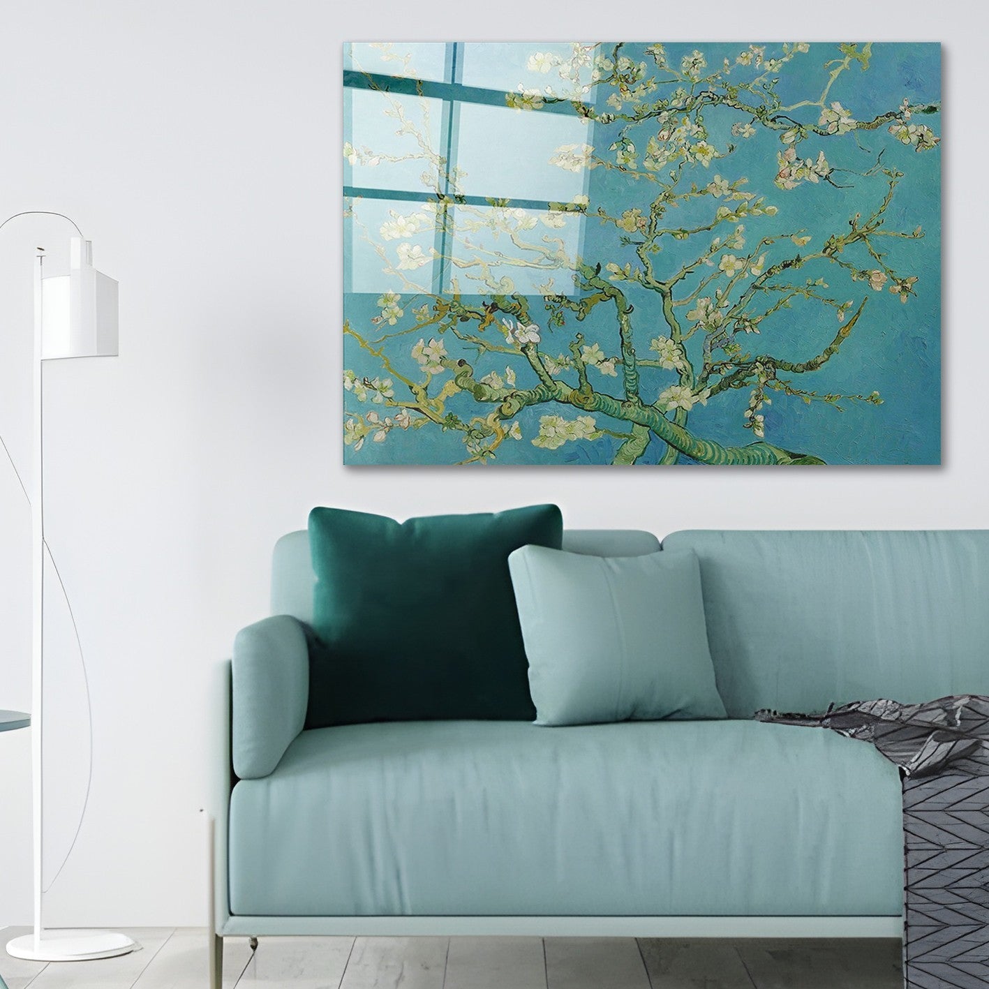 Cuadro cristal templado Blue Blossom 100x70cm