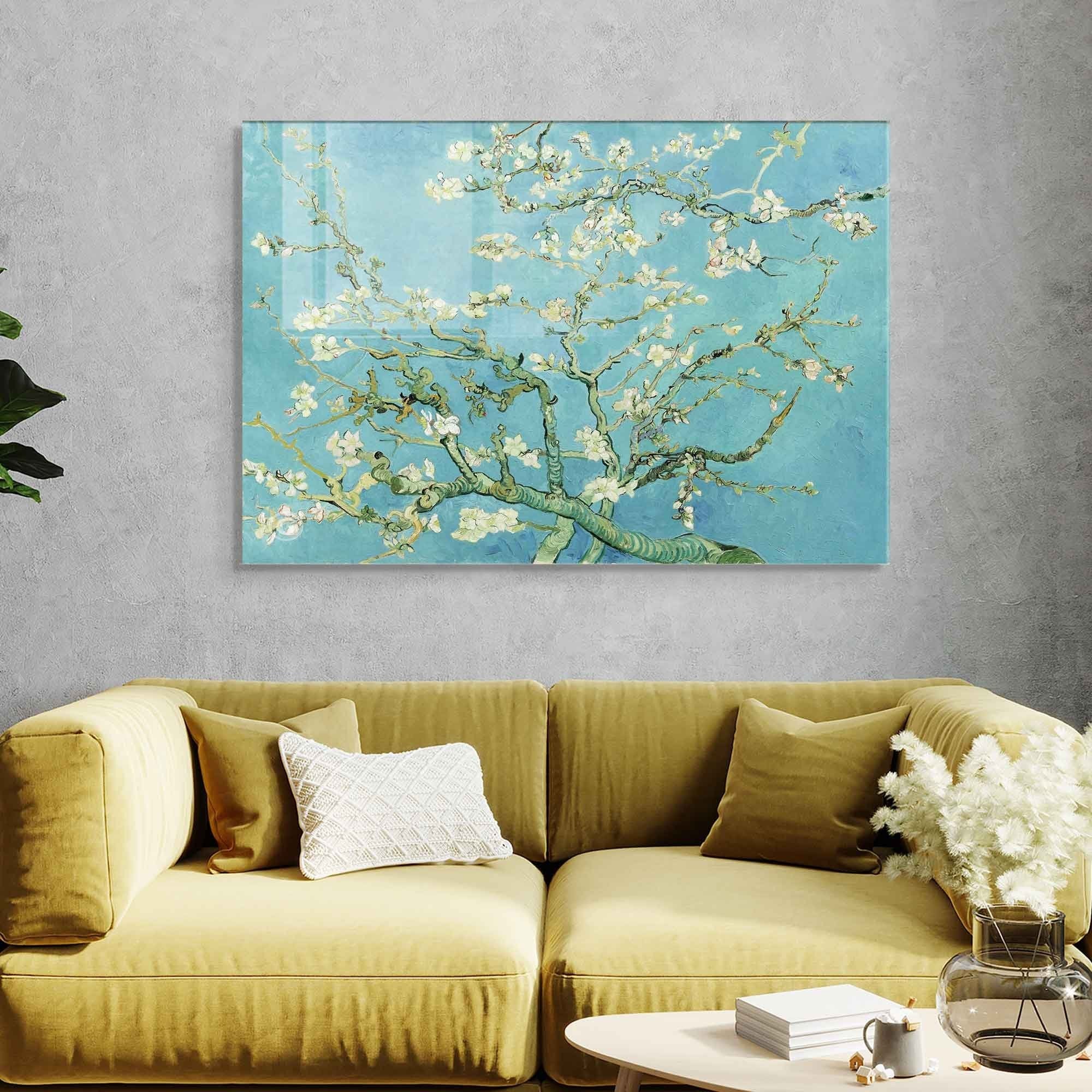 Cuadro cristal templado Blue Blossom 100x70cm