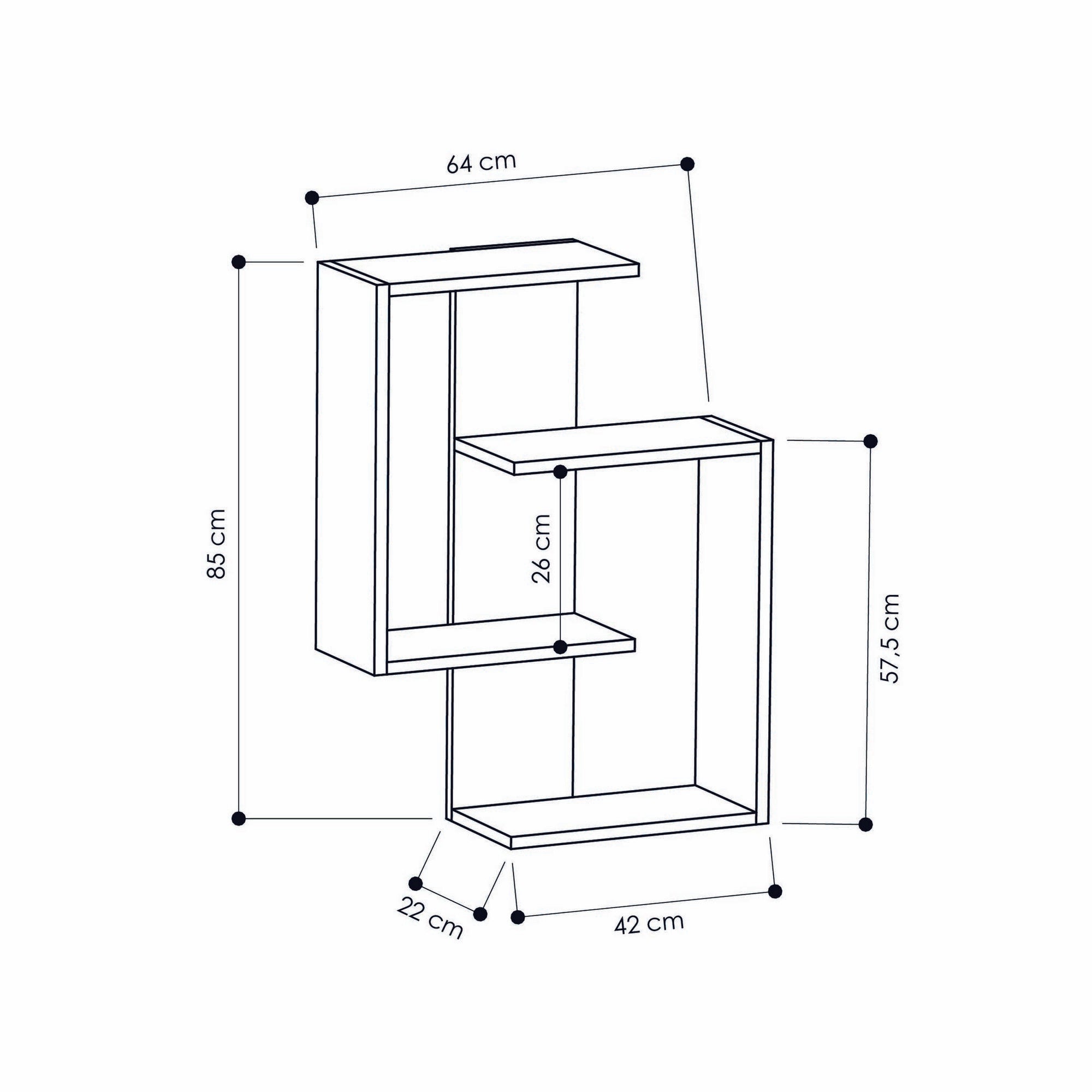 Estante de pared Dun 64x22x85cm