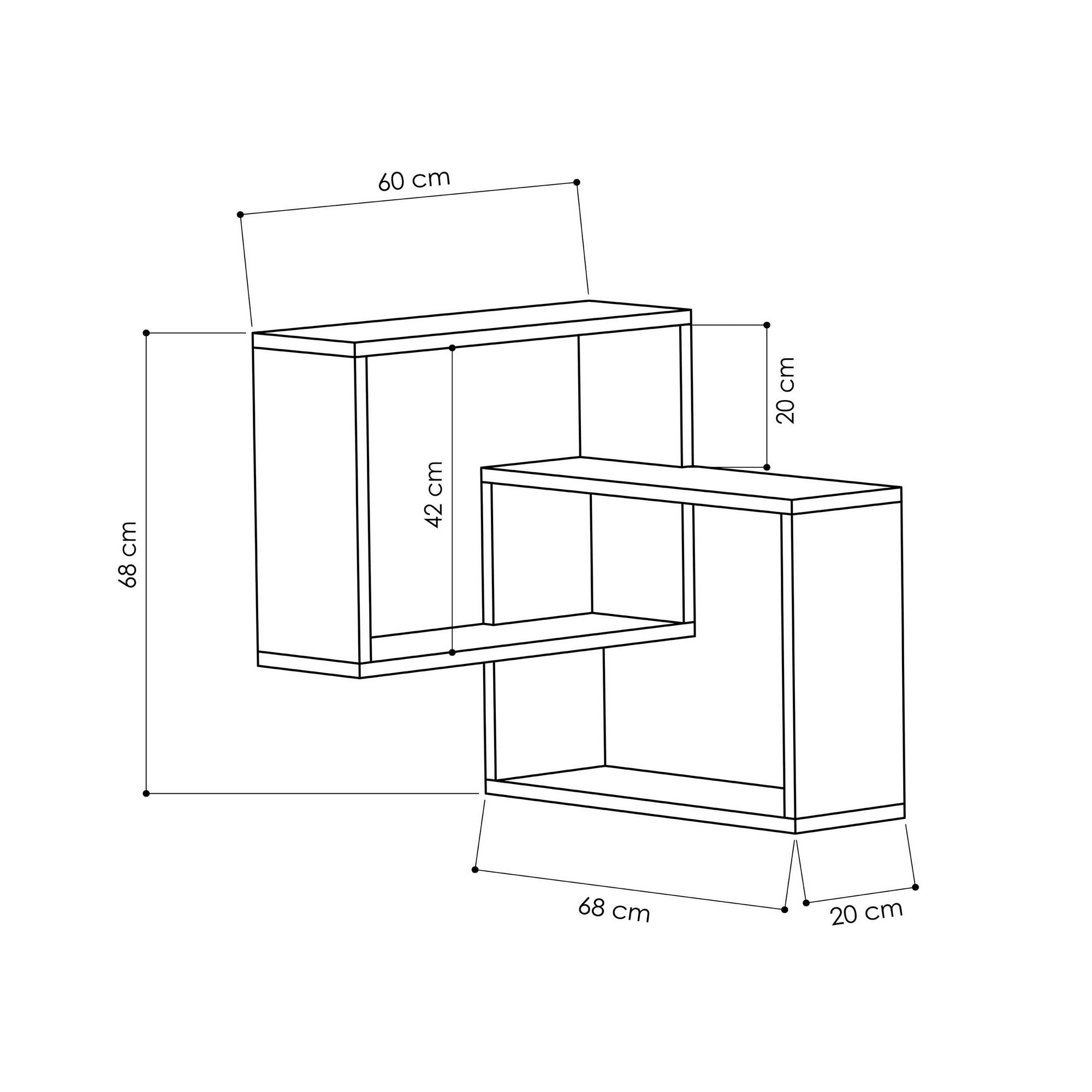 Estante de pared Abby 68x60x68cm