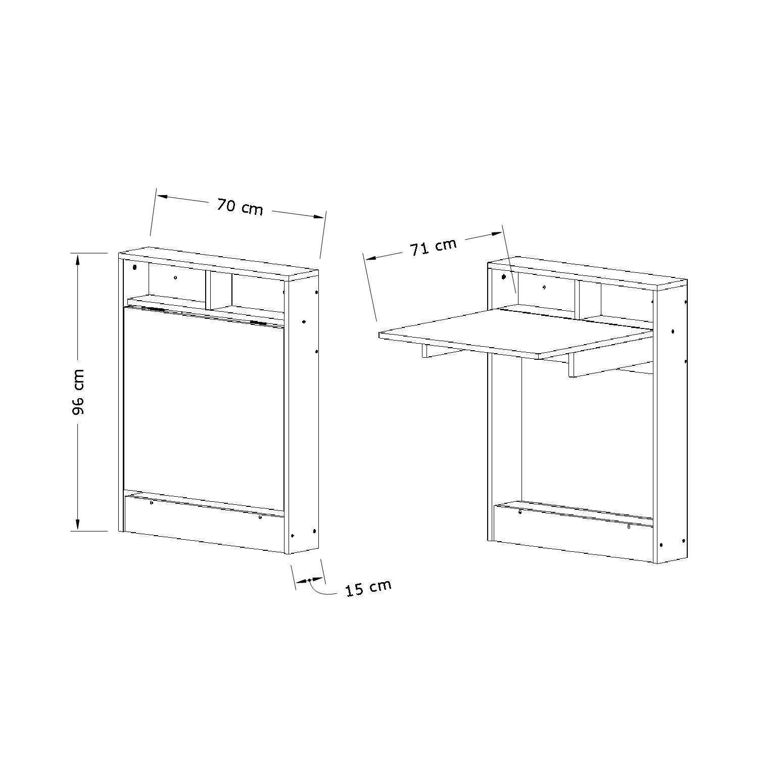 Mesa abatible Juli 70x15x96cm