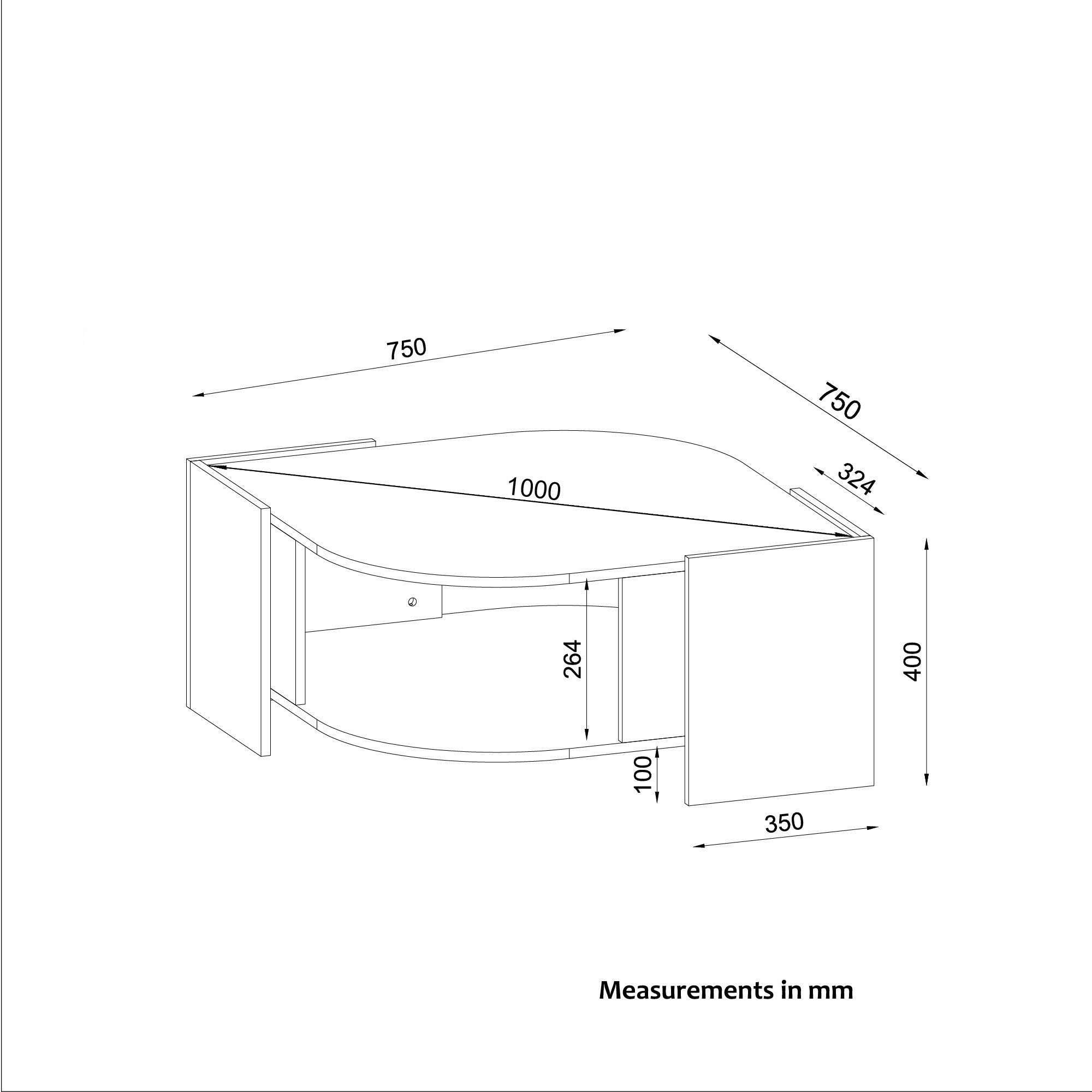 Mesa de centro Dion 75x75x40cm