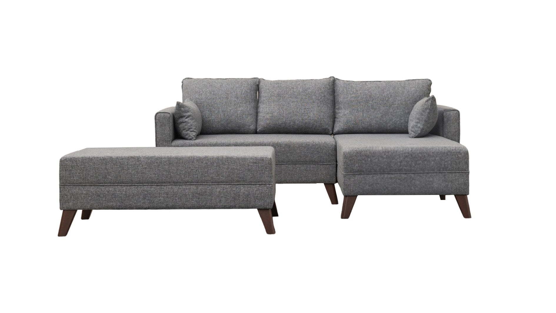 Sofá cama con chaiselongue Dieppe gris 205x140x85cm