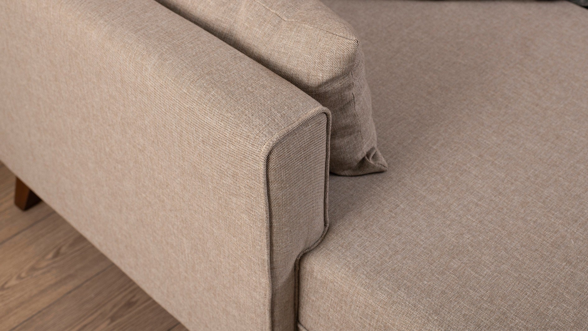 Sofá cama con chaiselongue Dieppe beige 205x140x85cm