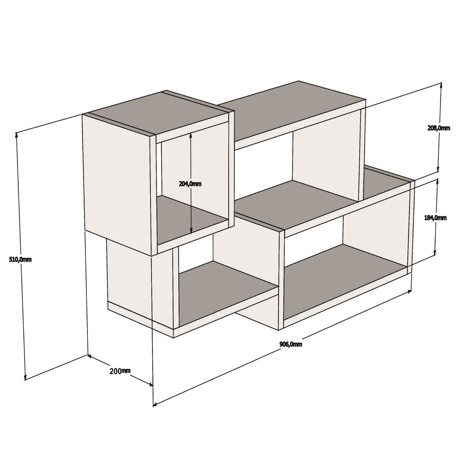 Estante de pared Tui 91x20x51cm