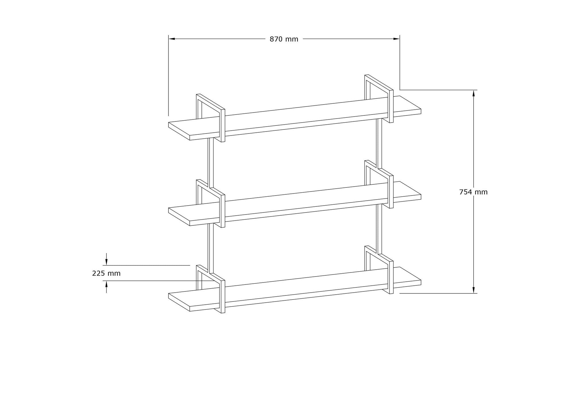 Estante de pared Arjan 90x23x76cm