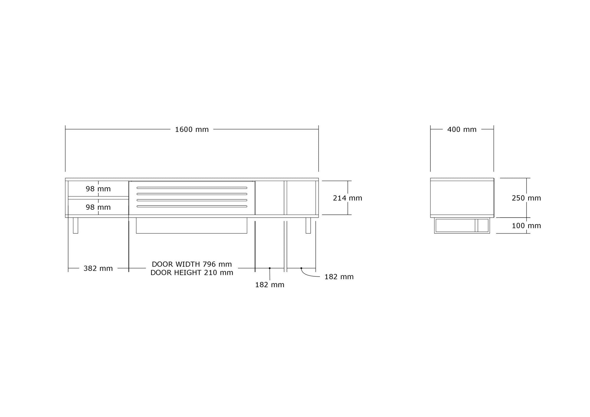 Mueble TV Douro 160x40x35cm