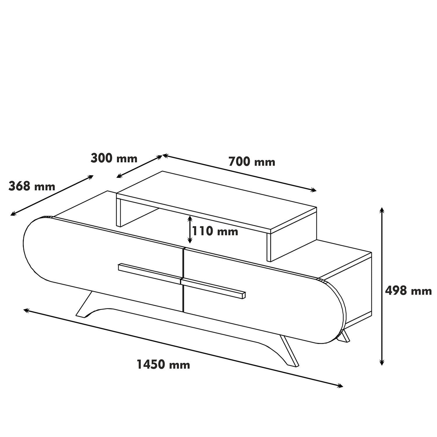 Mueble TV Mariani 145x37x50cm