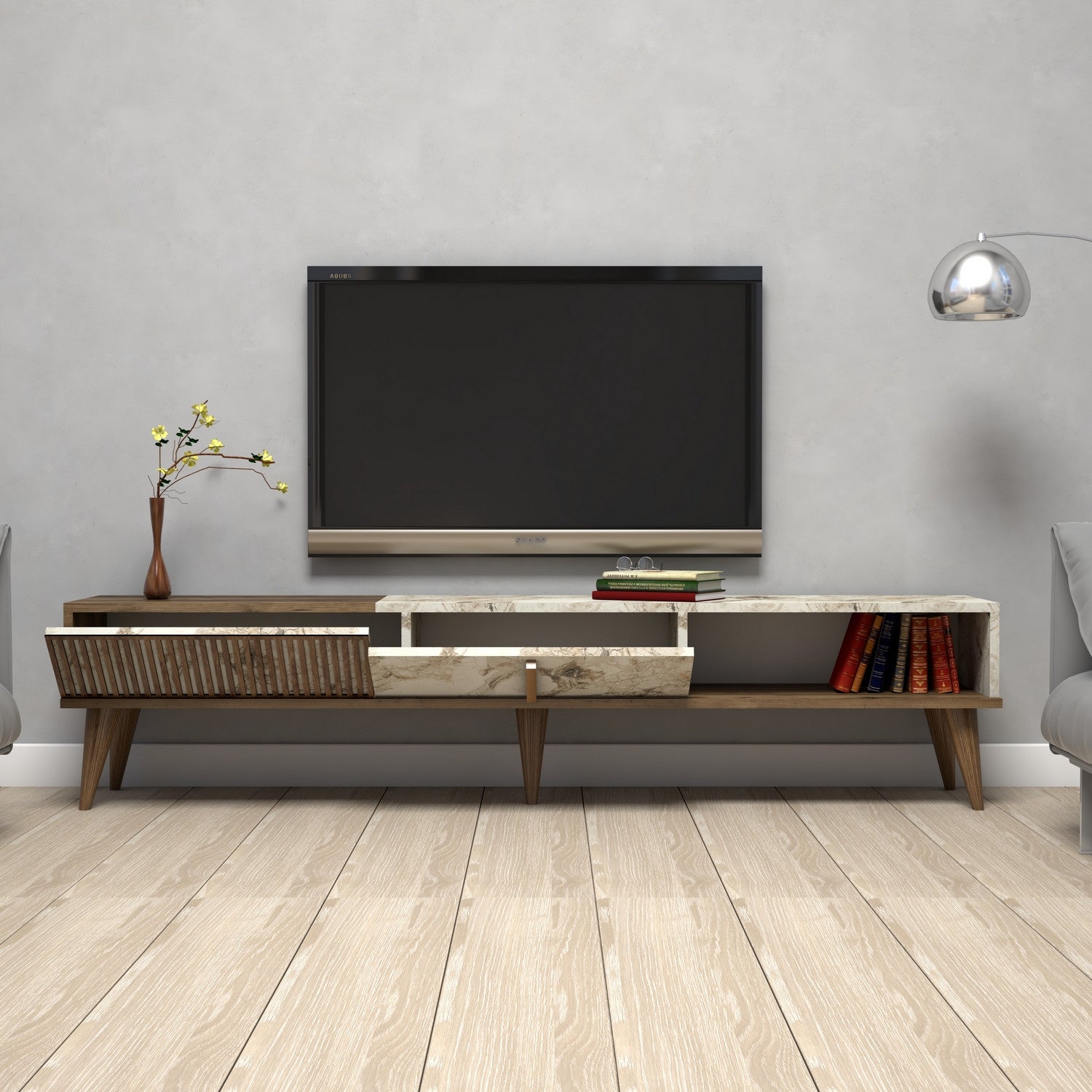 Mueble TV Neu Blanco 180x35x40cm