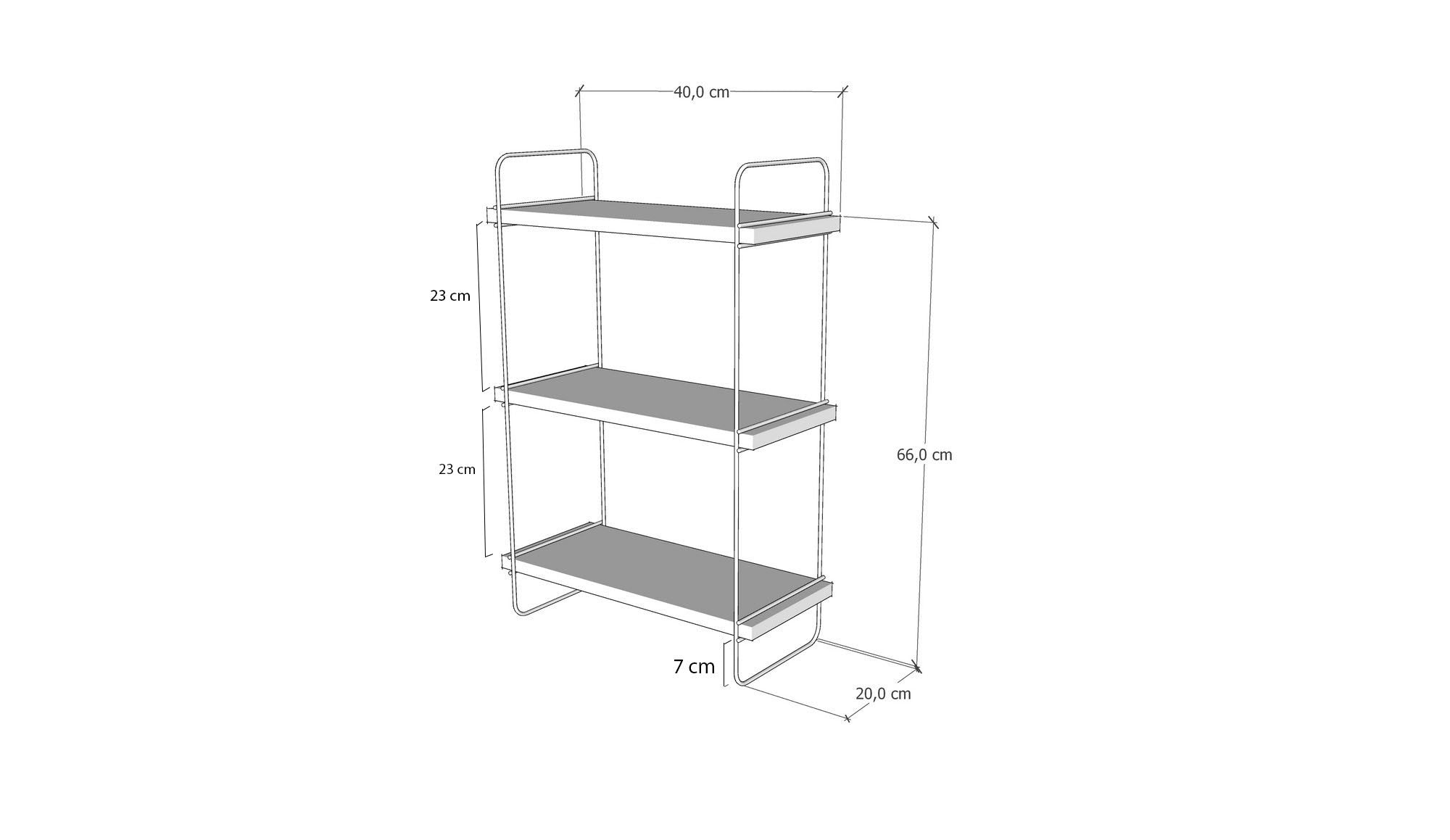 Estante de pared Droude 40x20x66cm