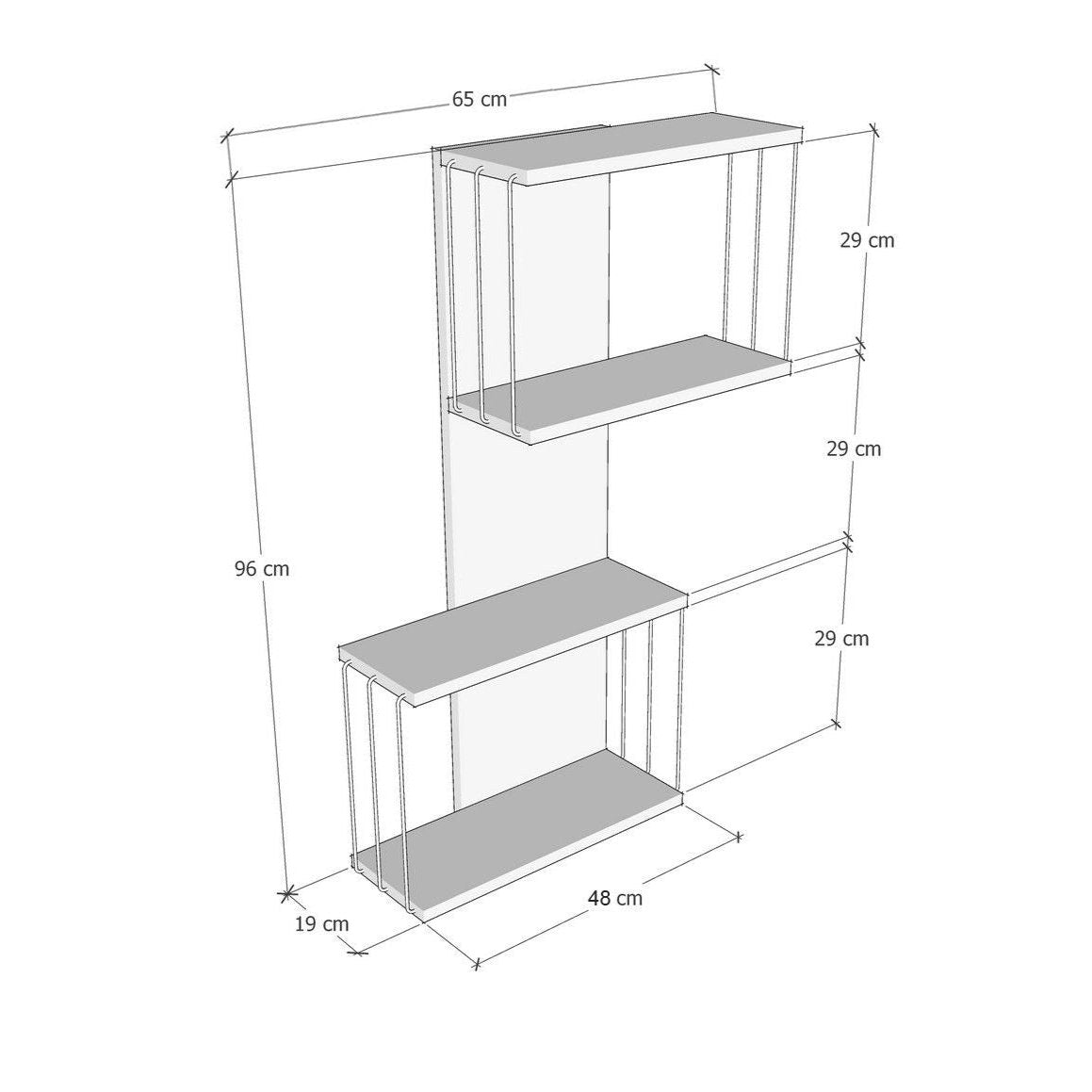 Estante de pared Tasmania 65x19x96cm