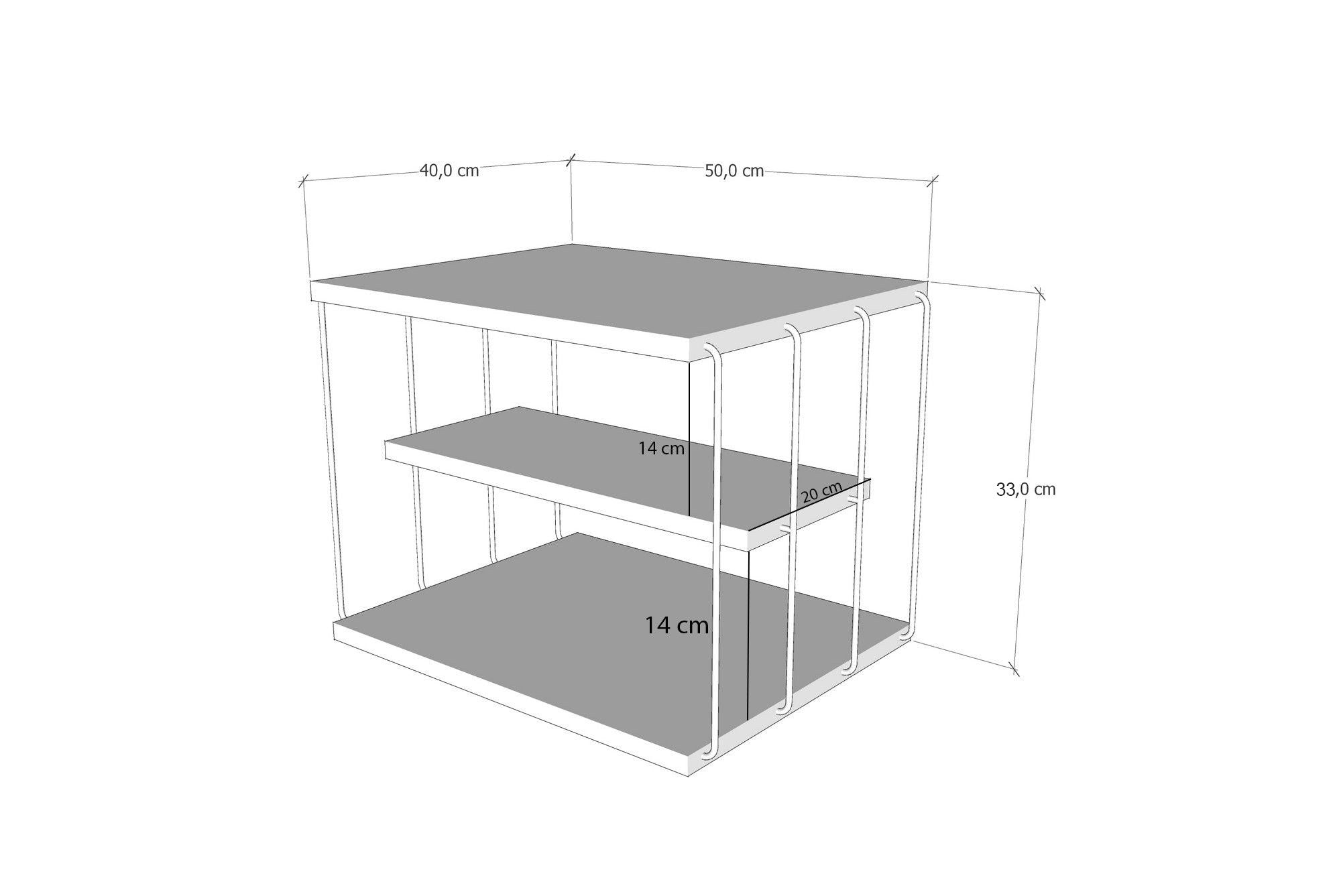 Mesa Auxiliar Hosaena Roble 50x40x33cm